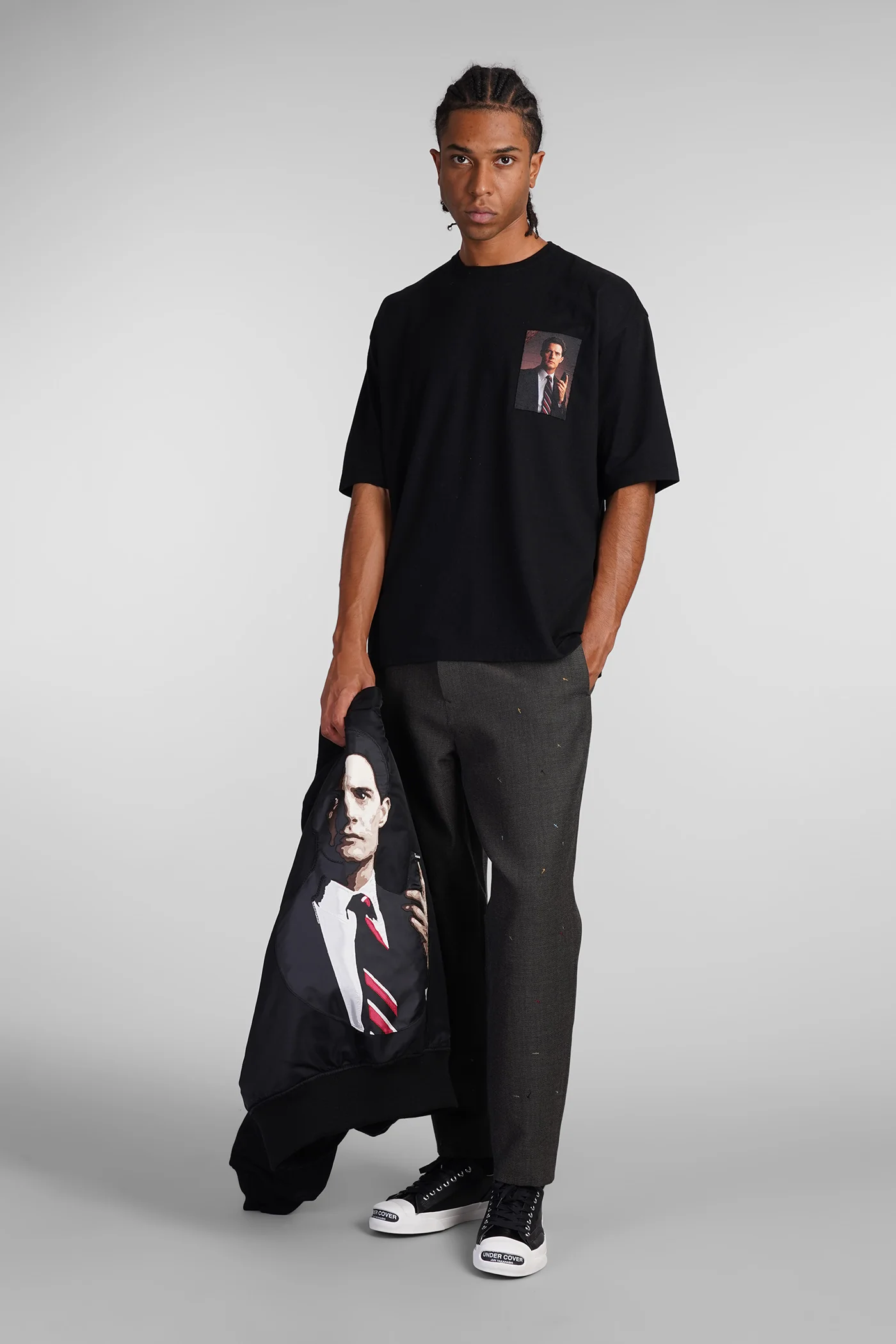 T-Shirt in black cotton - Image 2