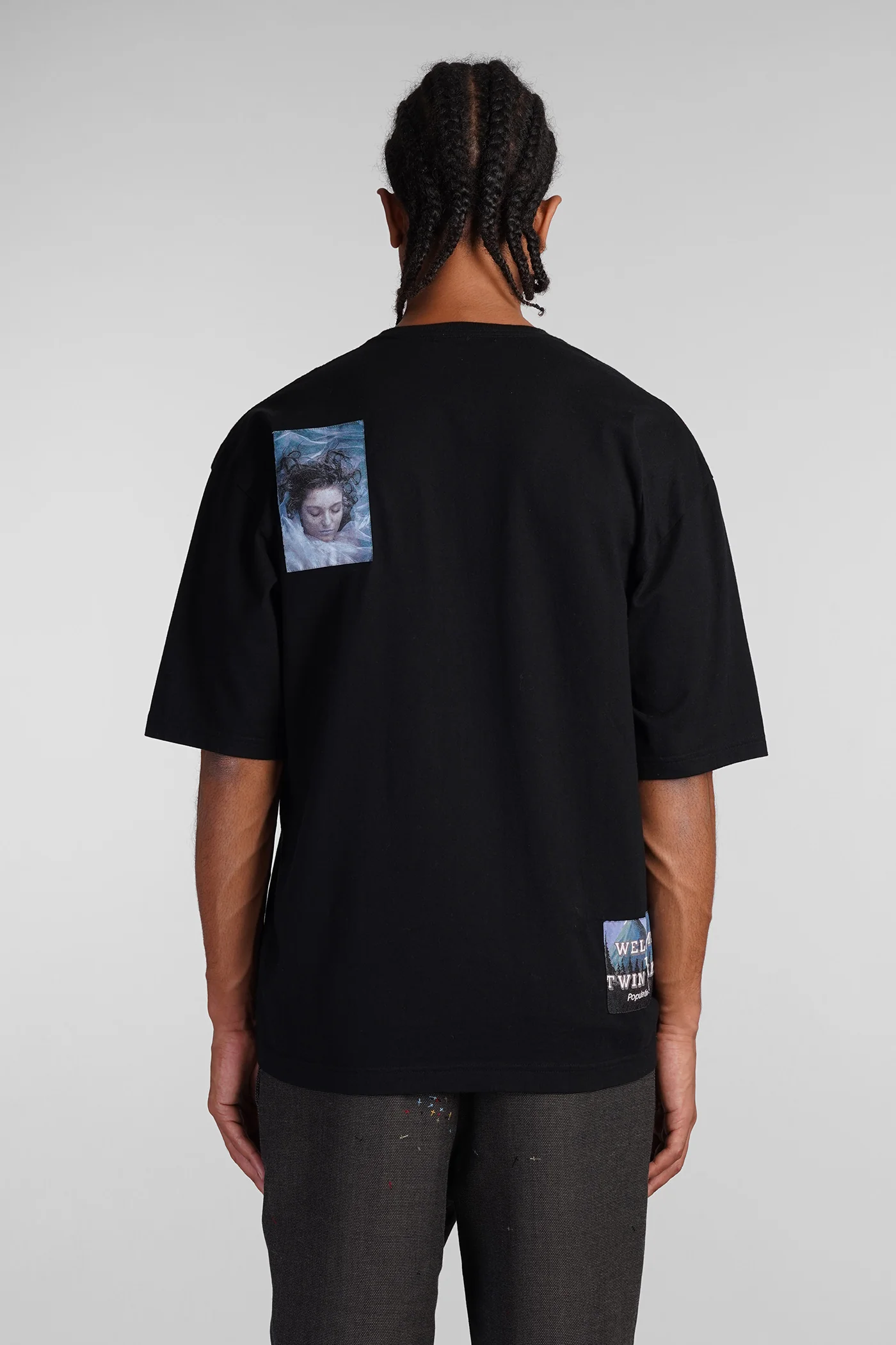 T-Shirt in black cotton - Image 3