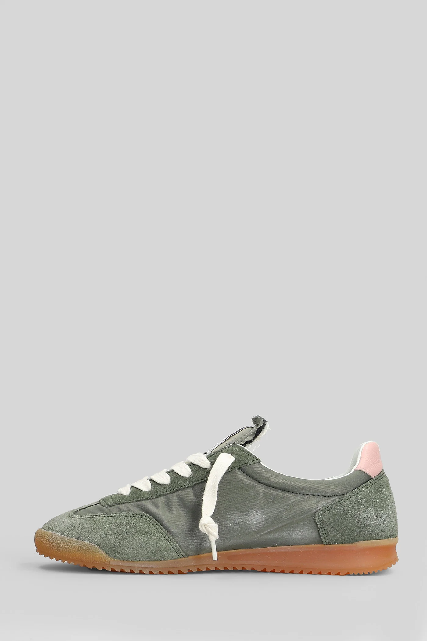 Mitica Nylon Sneakers in green Suede and fabric - Image 3