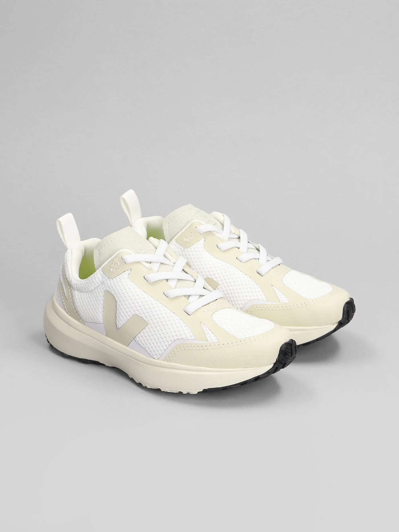 Small Canary Sneakers in white leather and fabric - Image 2