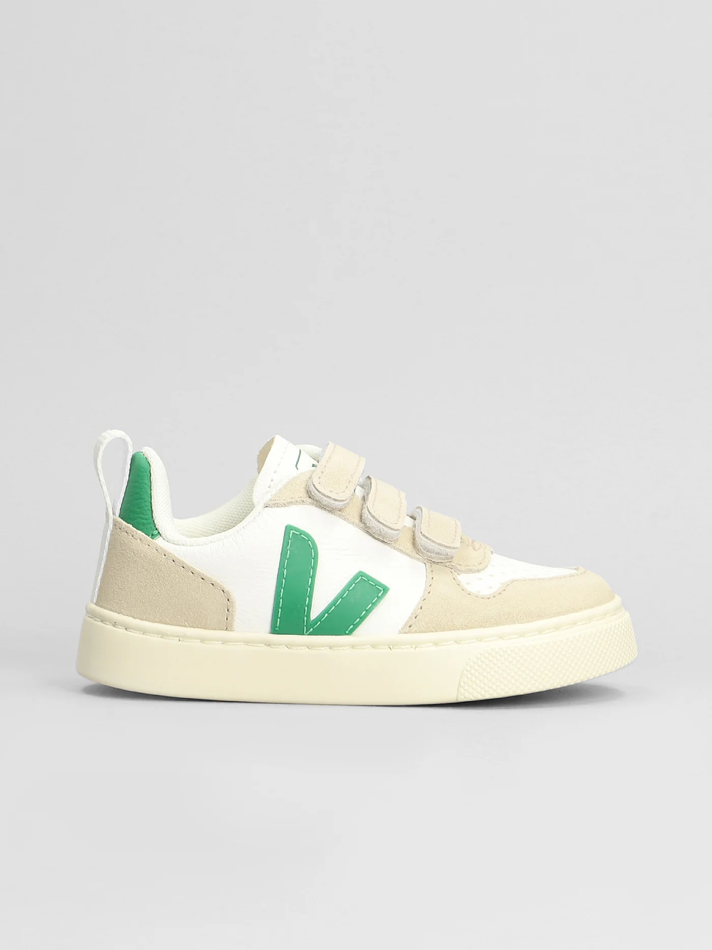 Small V-10 Sneakers in white suede and leather