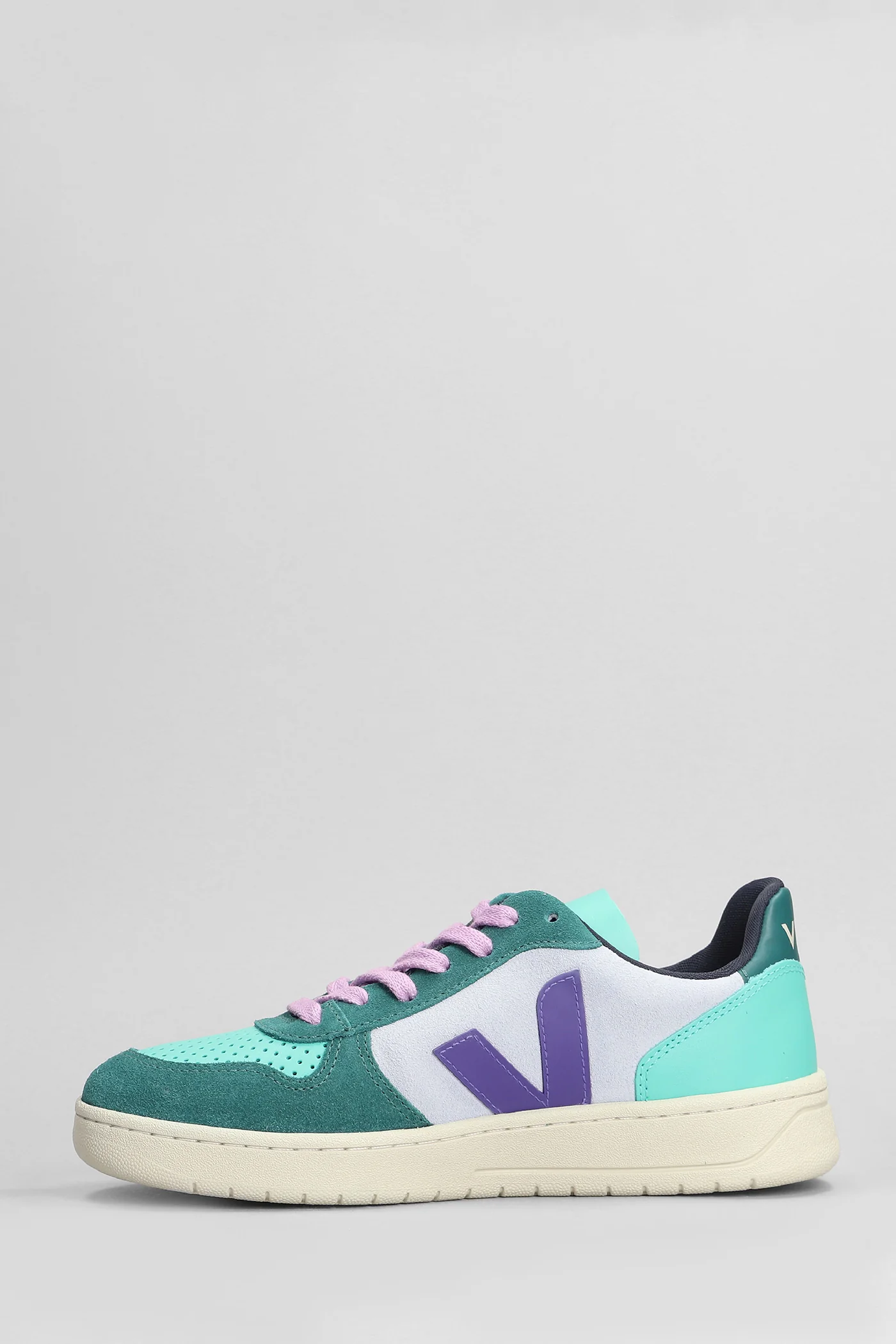 V-10 Sneakers in green suede and leather - Image 3