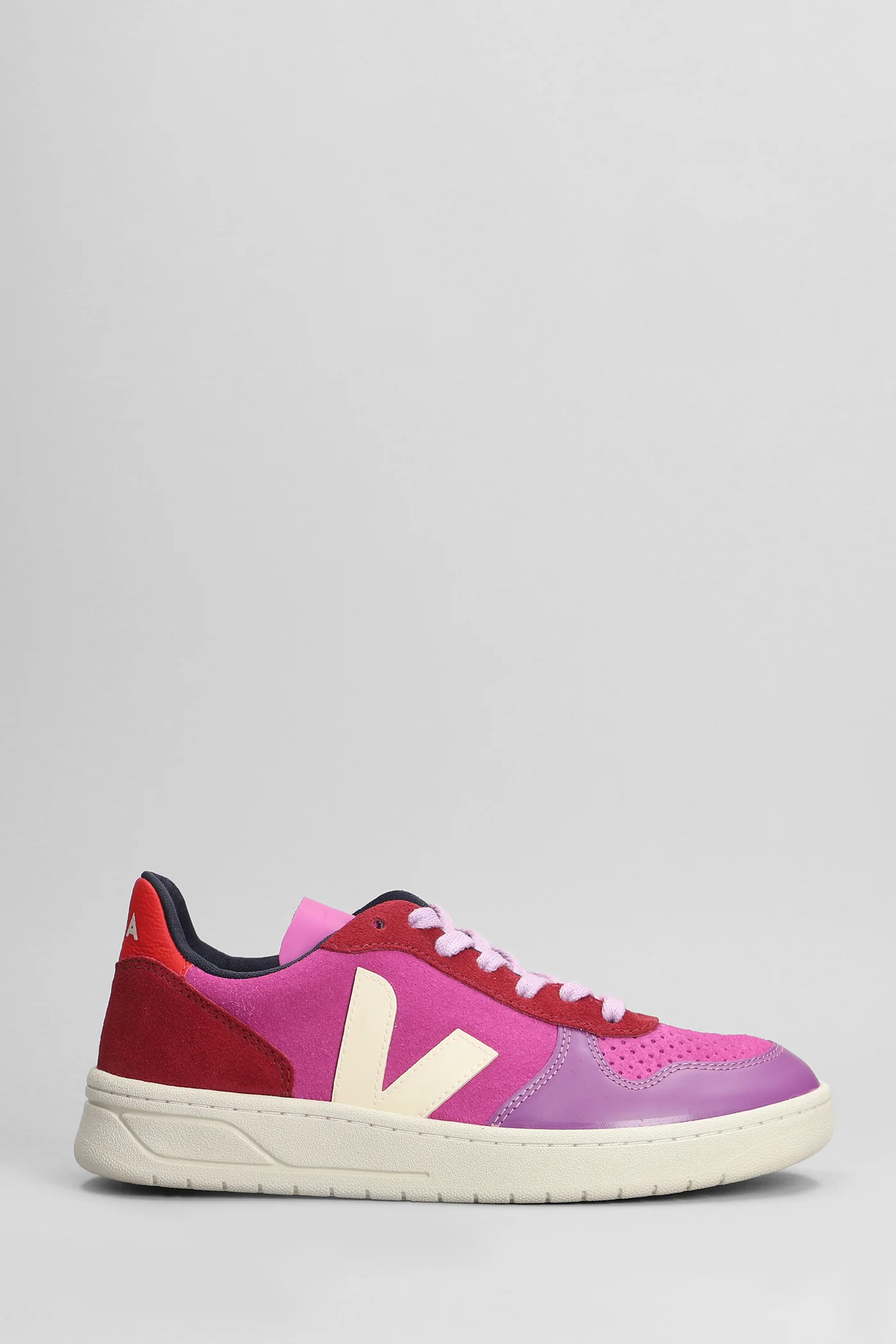 V-10 Sneakers in Viola suede and leather