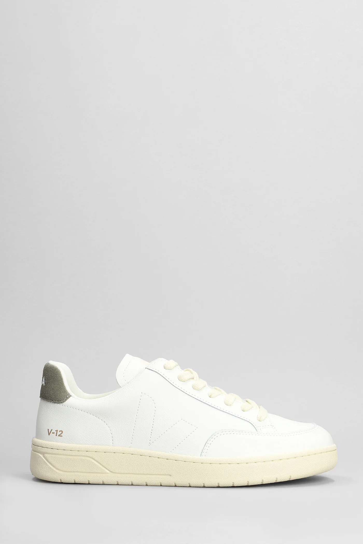 V-12 Stitch Sneakers in white leather
