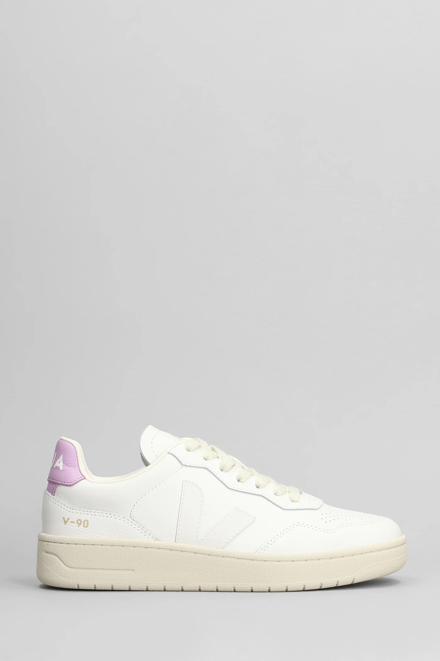 V-90 Sneakers in white leather