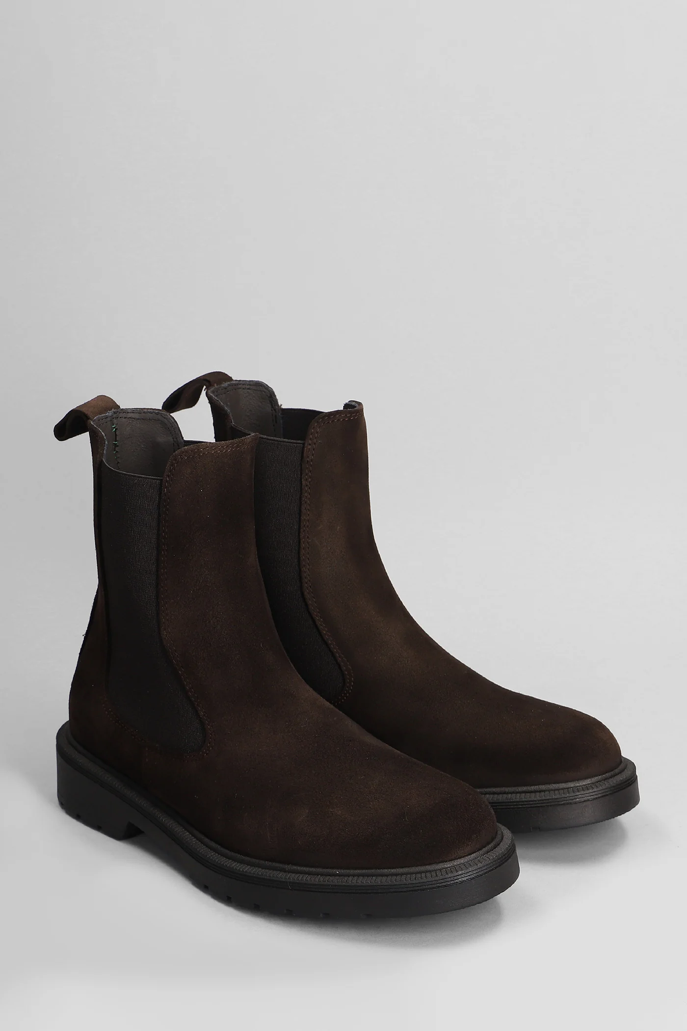 Combat boots in dark brown suede - Image 2
