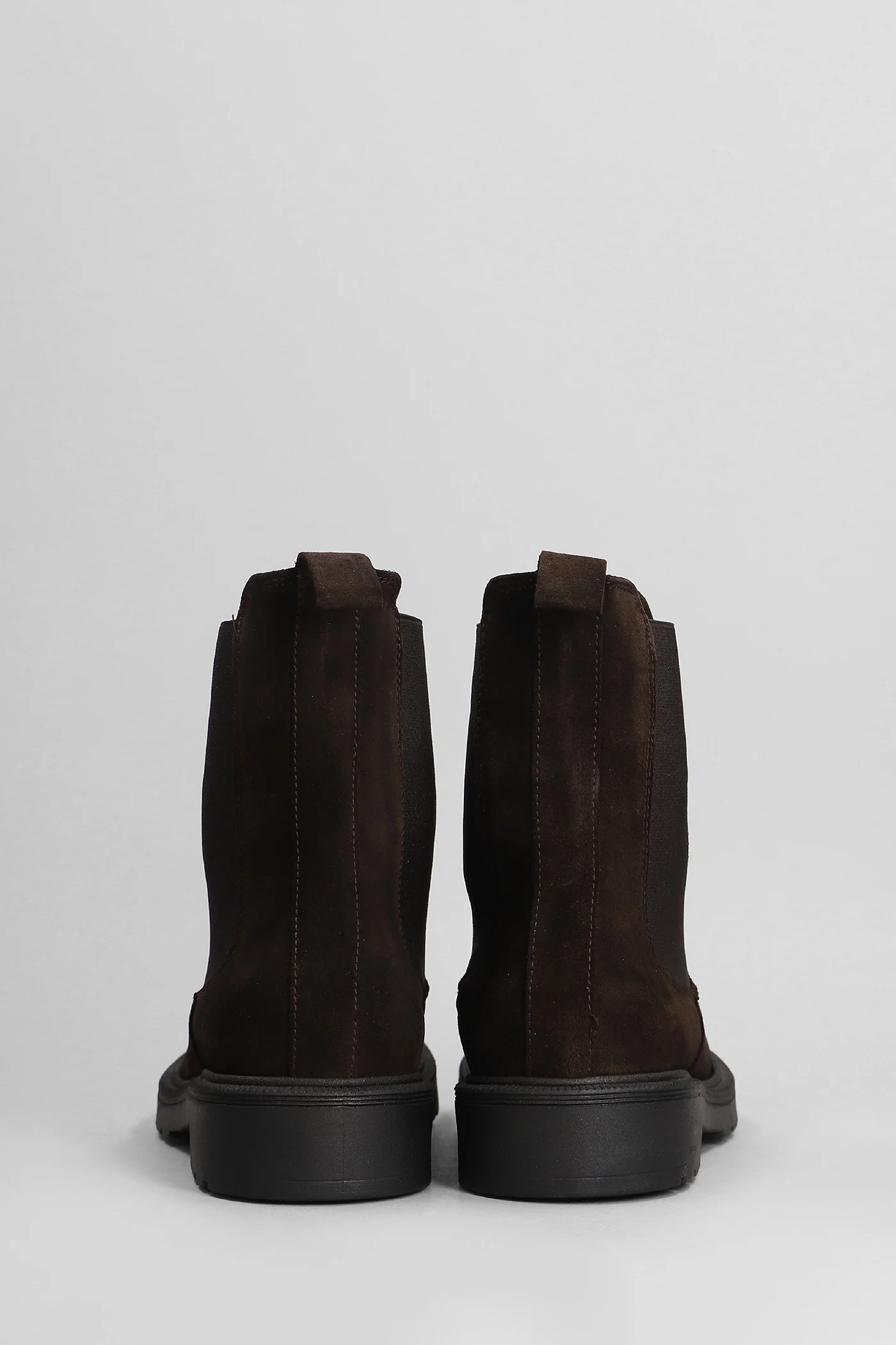 Combat boots in dark brown suede - Image 4