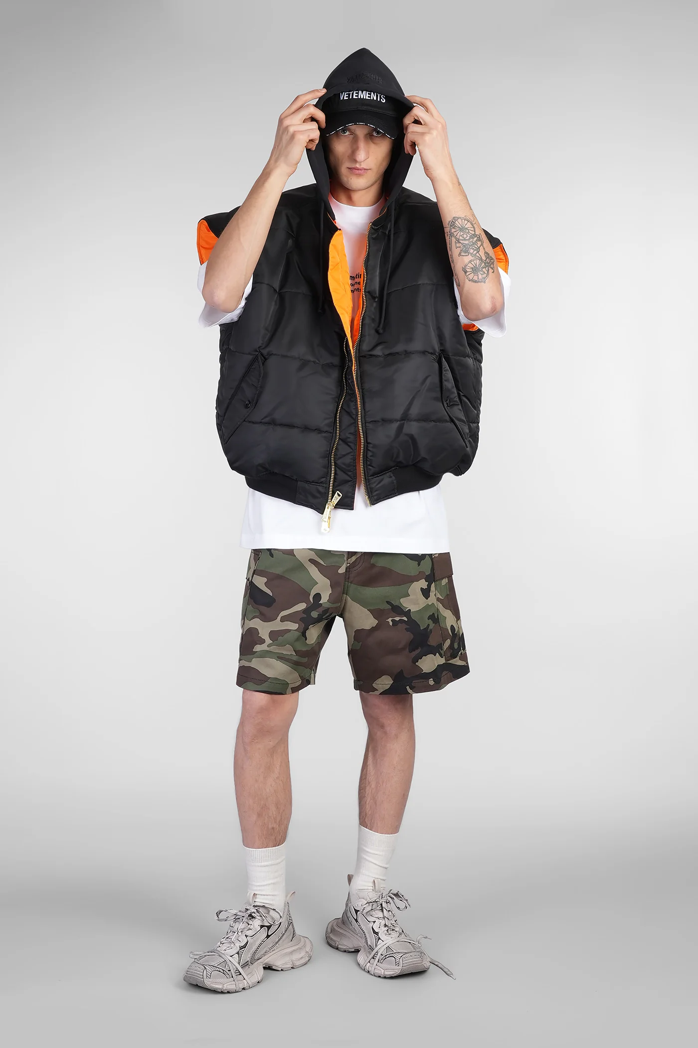 Bomber Jacket in black nylon - Image 2