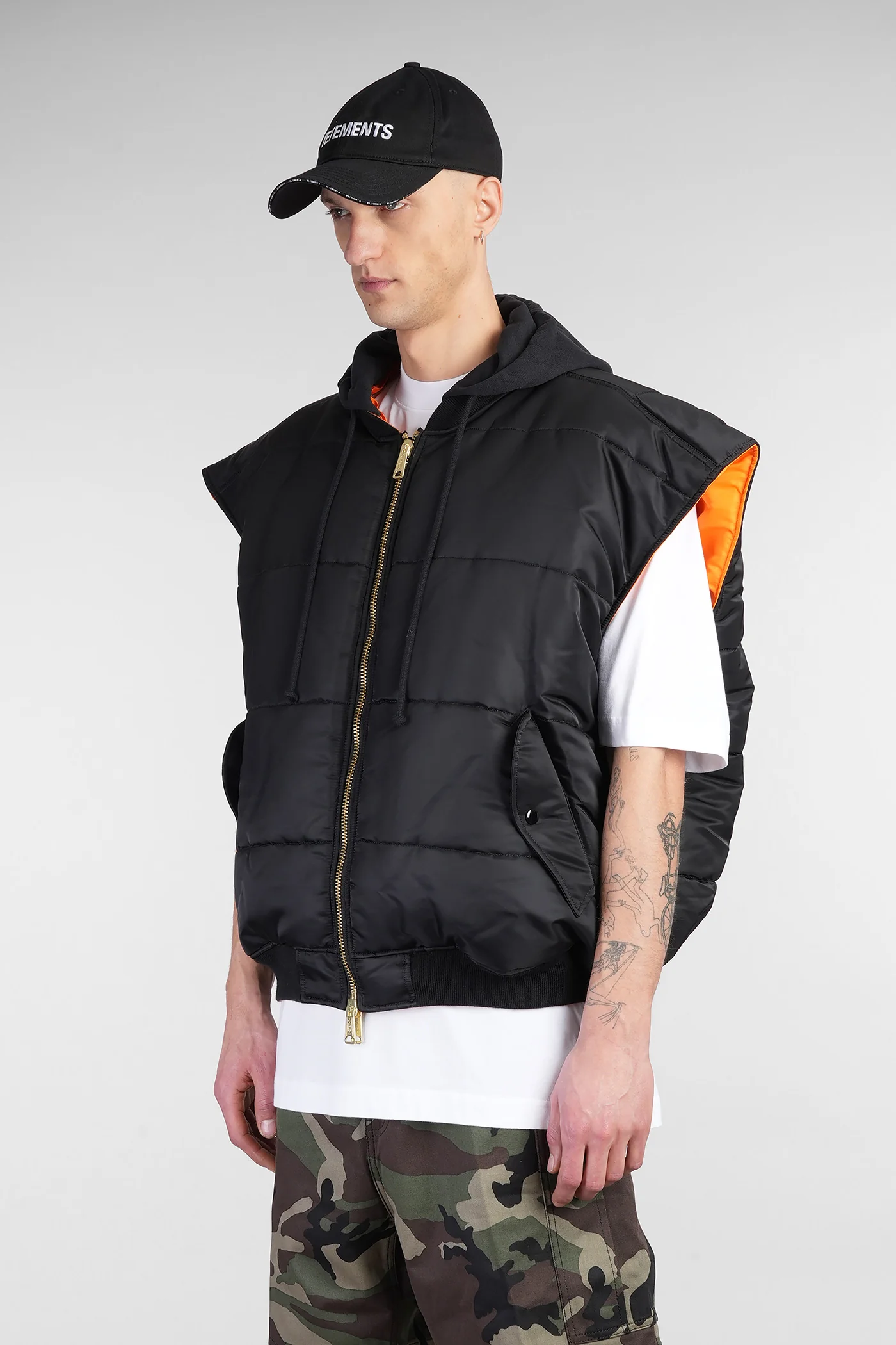 Bomber Jacket in black nylon - Image 4
