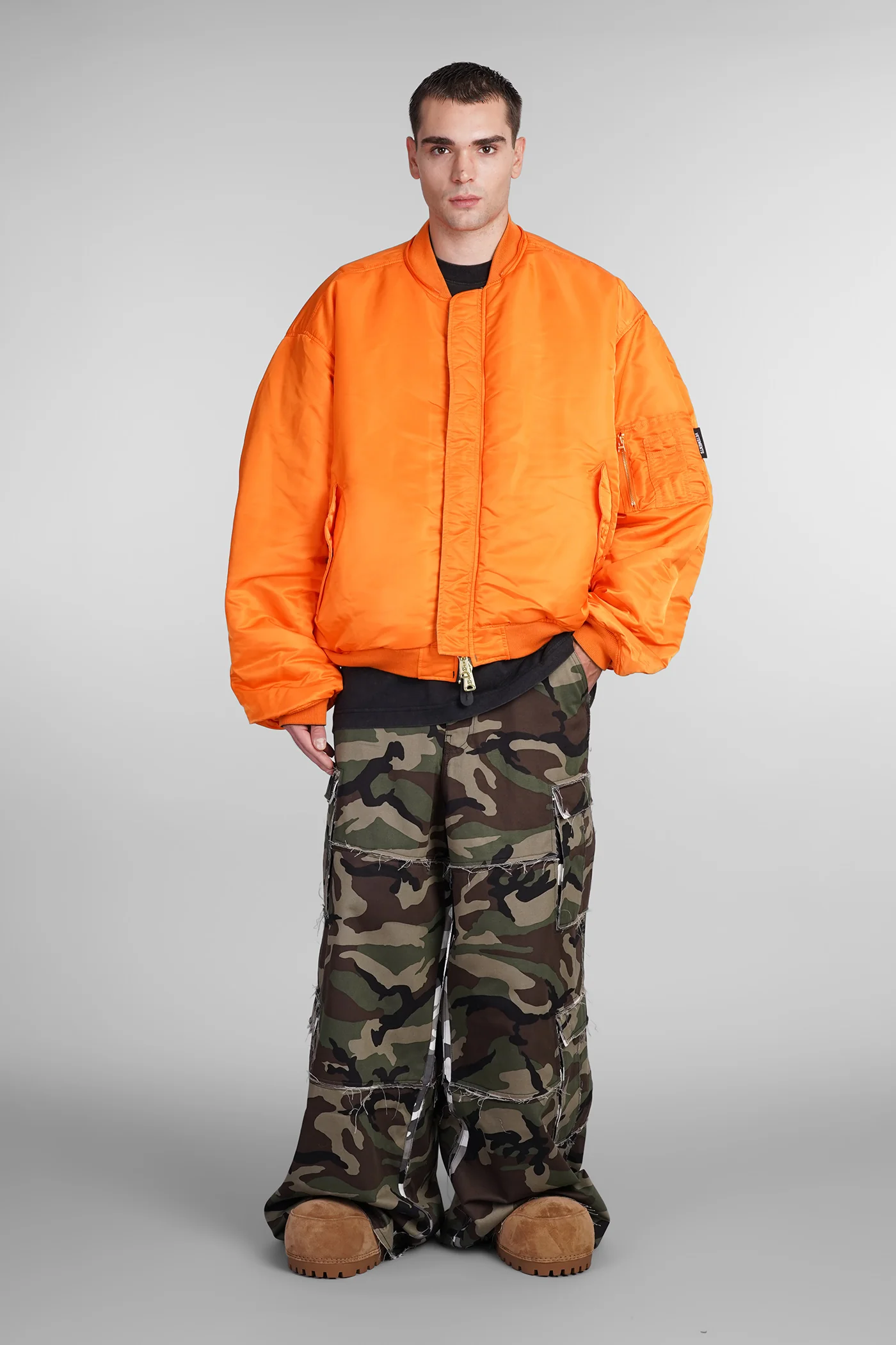 Bomber Jacket in green nylon - Image 2