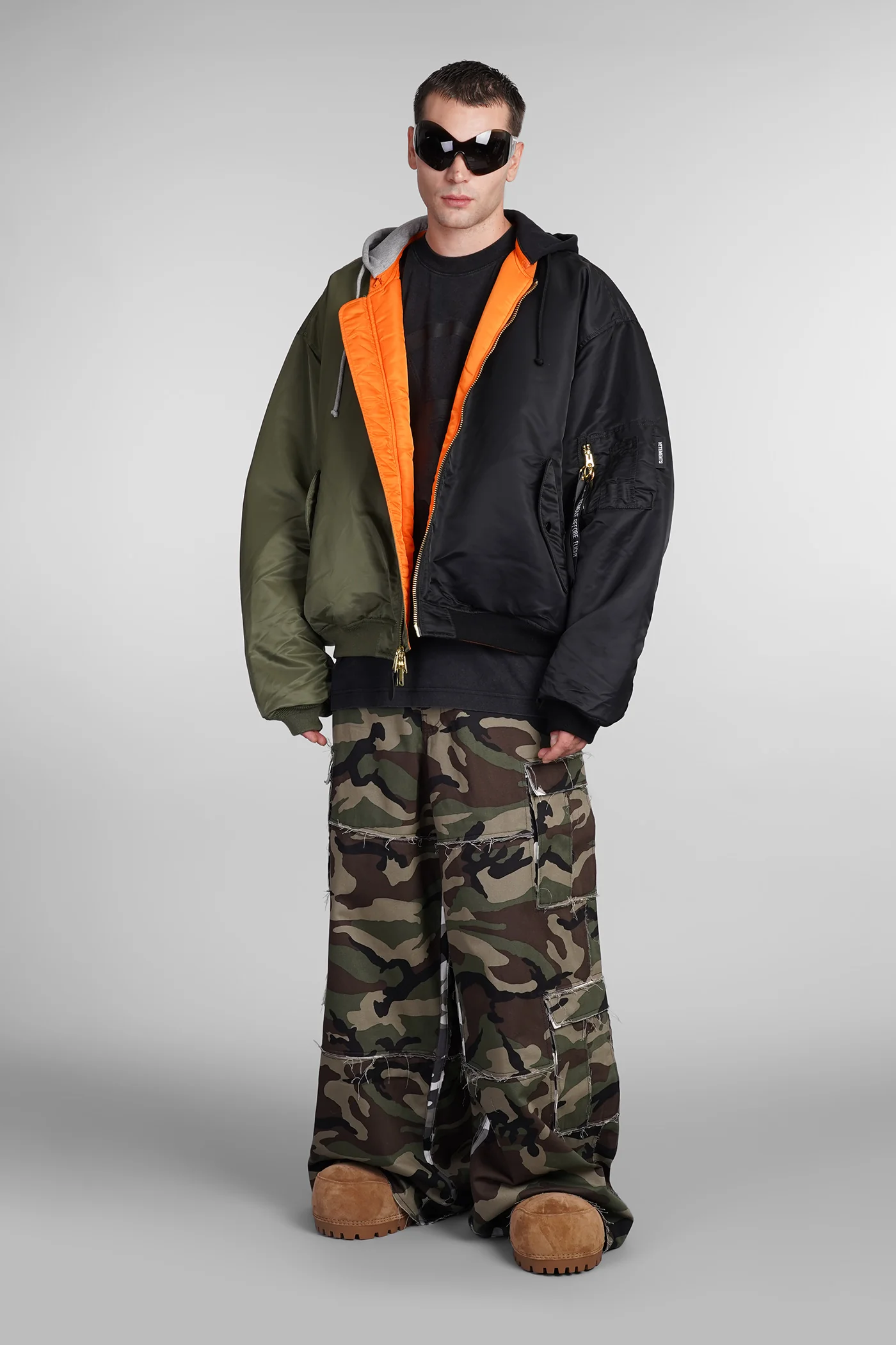 Bomber Jacket in green nylon - Image 5