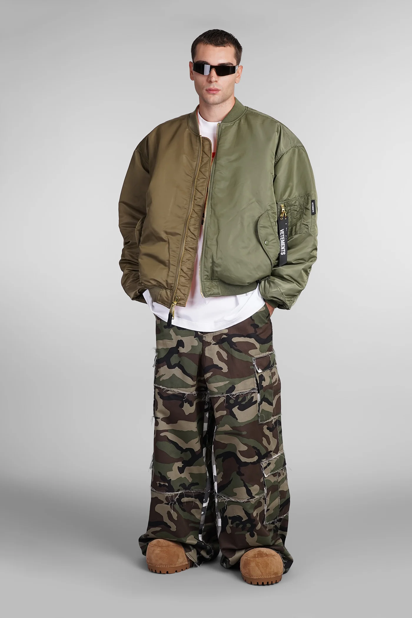 Bomber Jacket in green nylon - Image 4