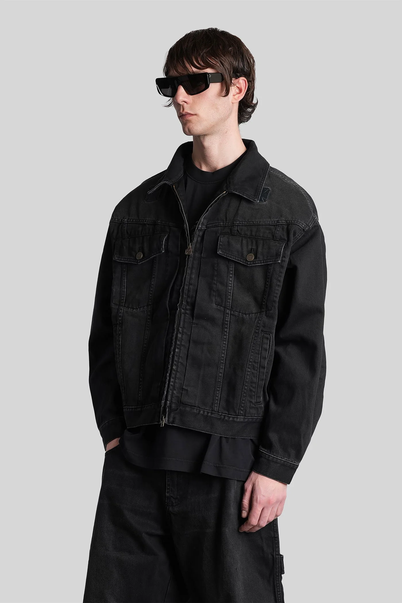 Denim Jackets in black cotton - Image 4