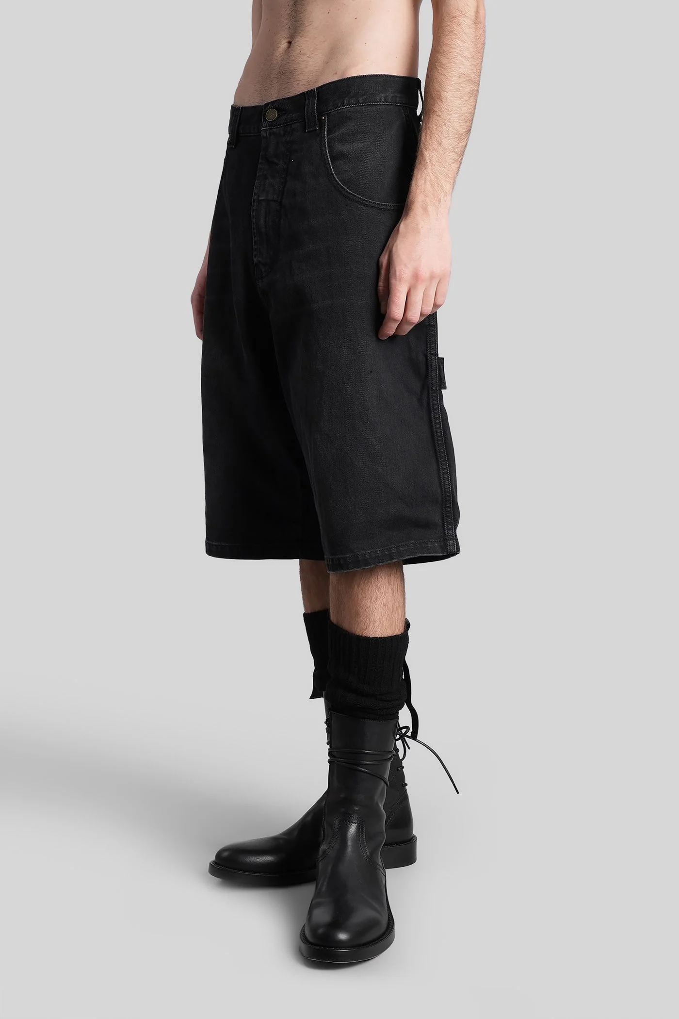 Shorts in black cotton - Image 4