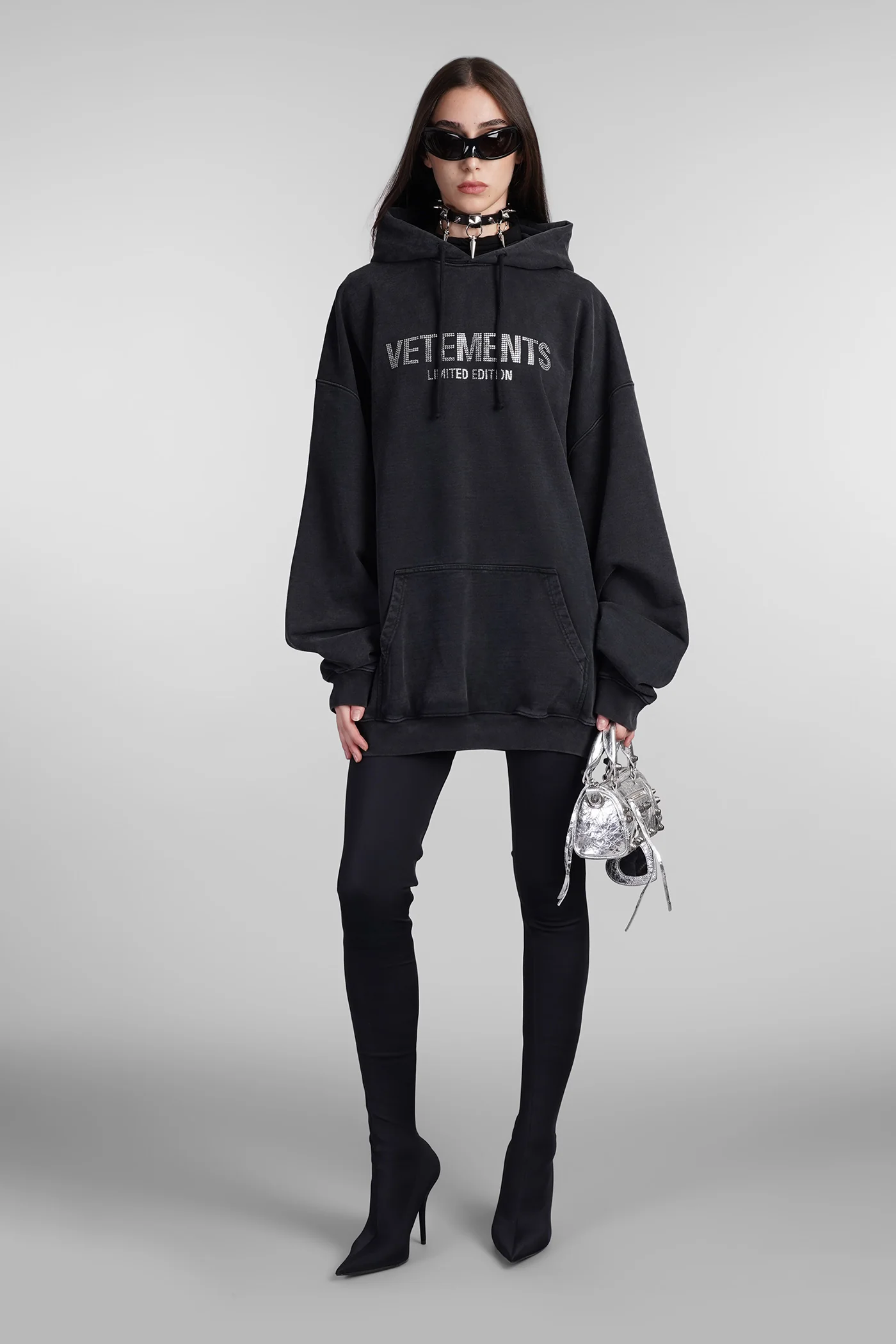 Sweatshirt in black cotton - Image 2