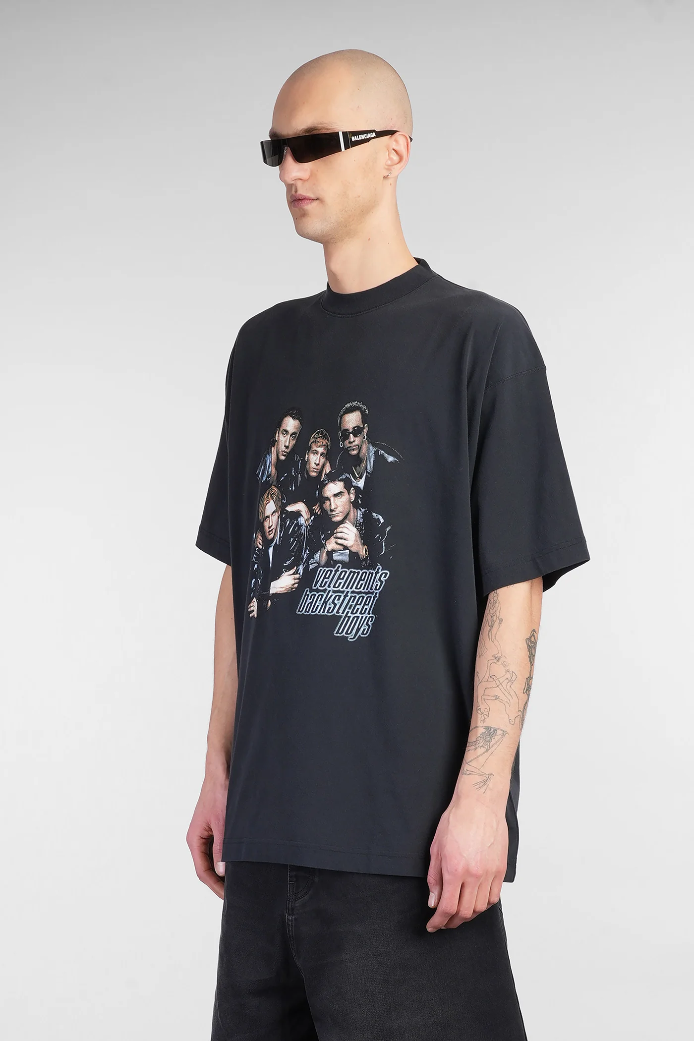 T-Shirt in black cotton - Image 4