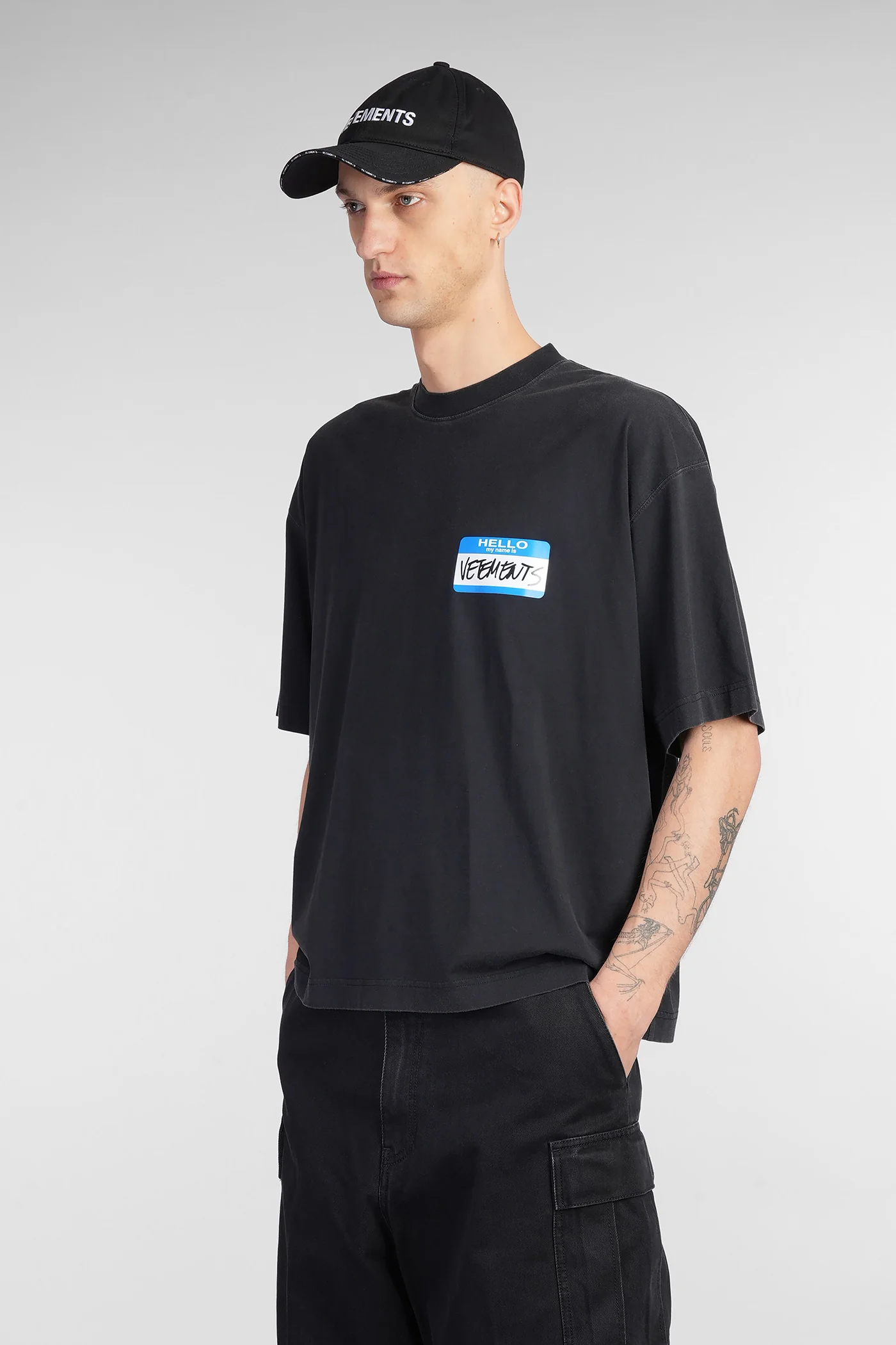 T-Shirt in black cotton - Image 4