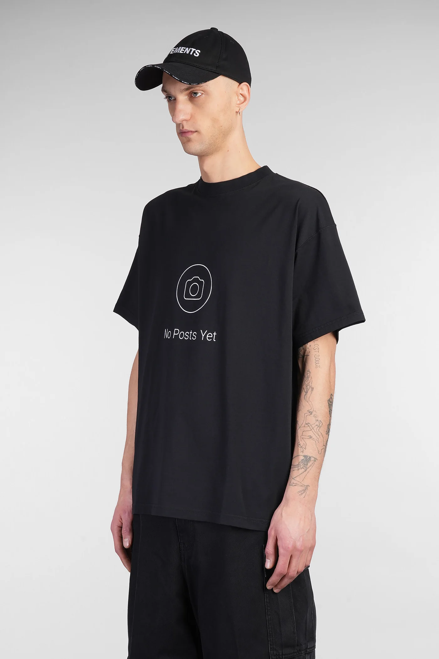 T-Shirt in black cotton - Image 4