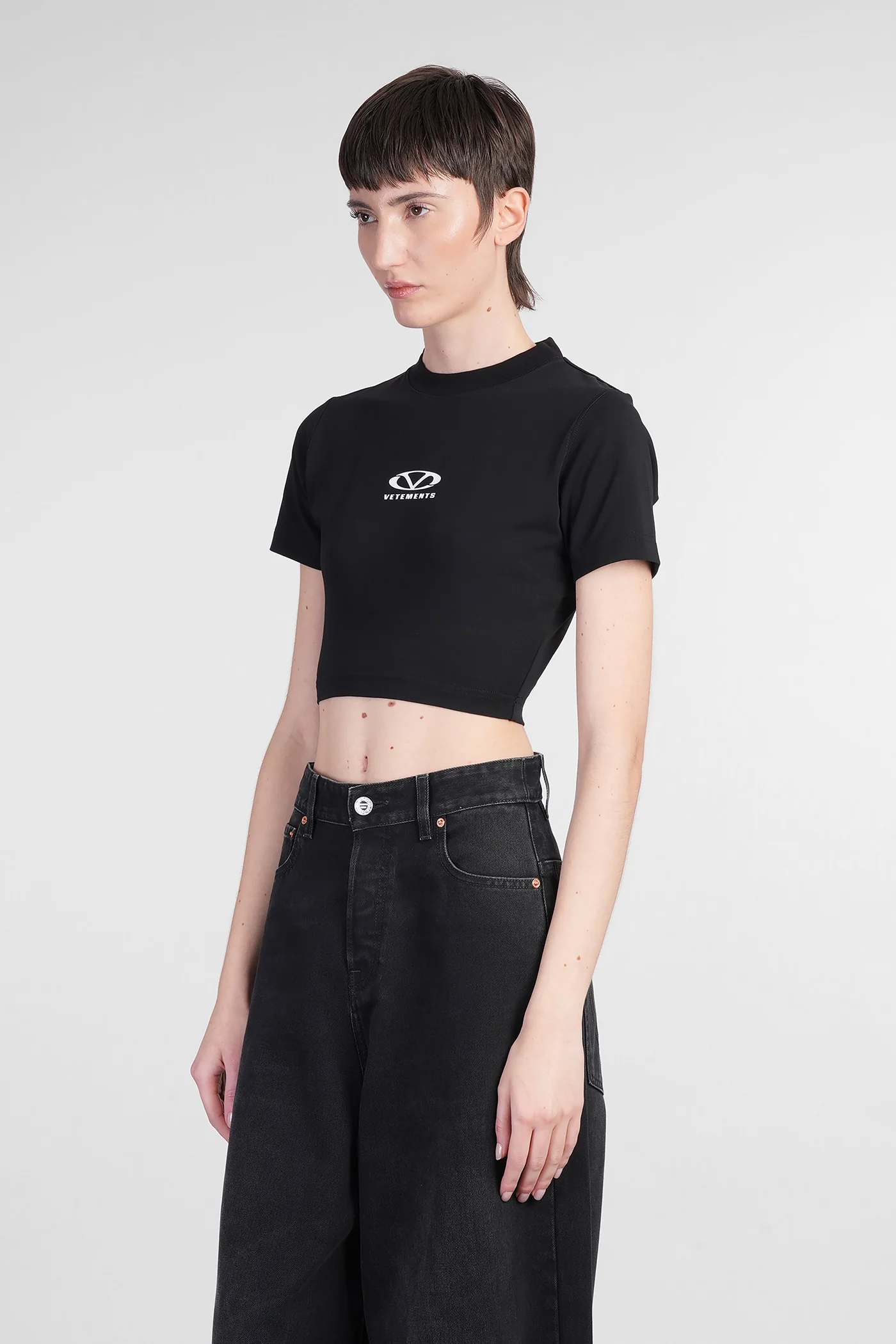 T-Shirt in black cotton - Image 4