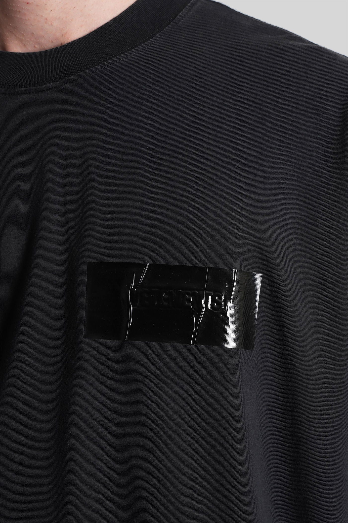 T-Shirt in black cotton - Image 4