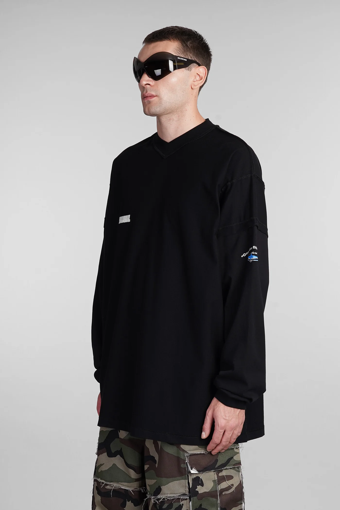 T-Shirt in black cotton - Image 4