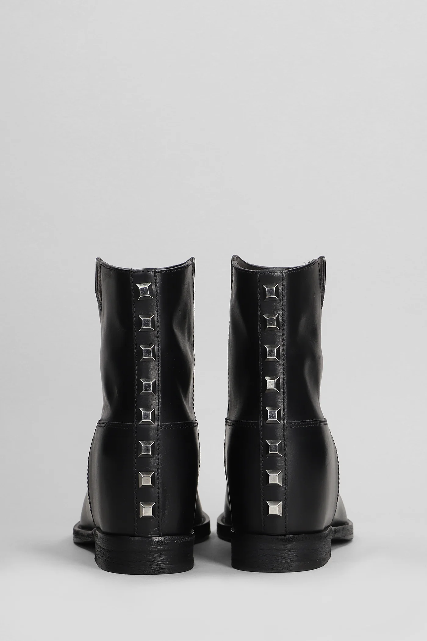 Ankle boots inside wedge in black leather - Image 4