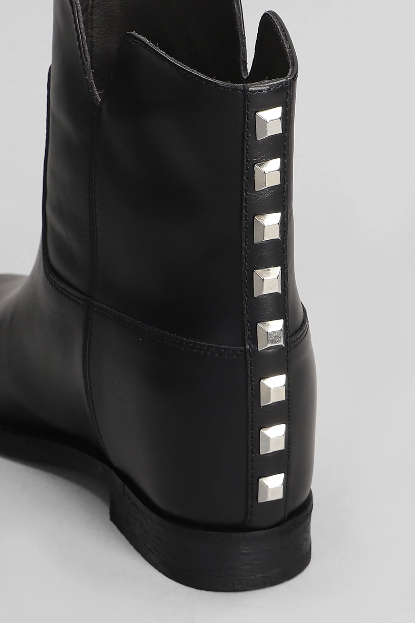 Ankle boots inside wedge in black leather - Image 5