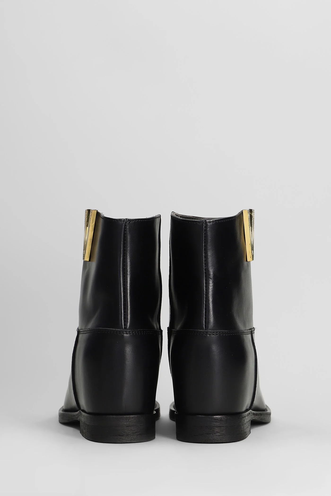 Ankle boots inside wedge in black leather - Image 4
