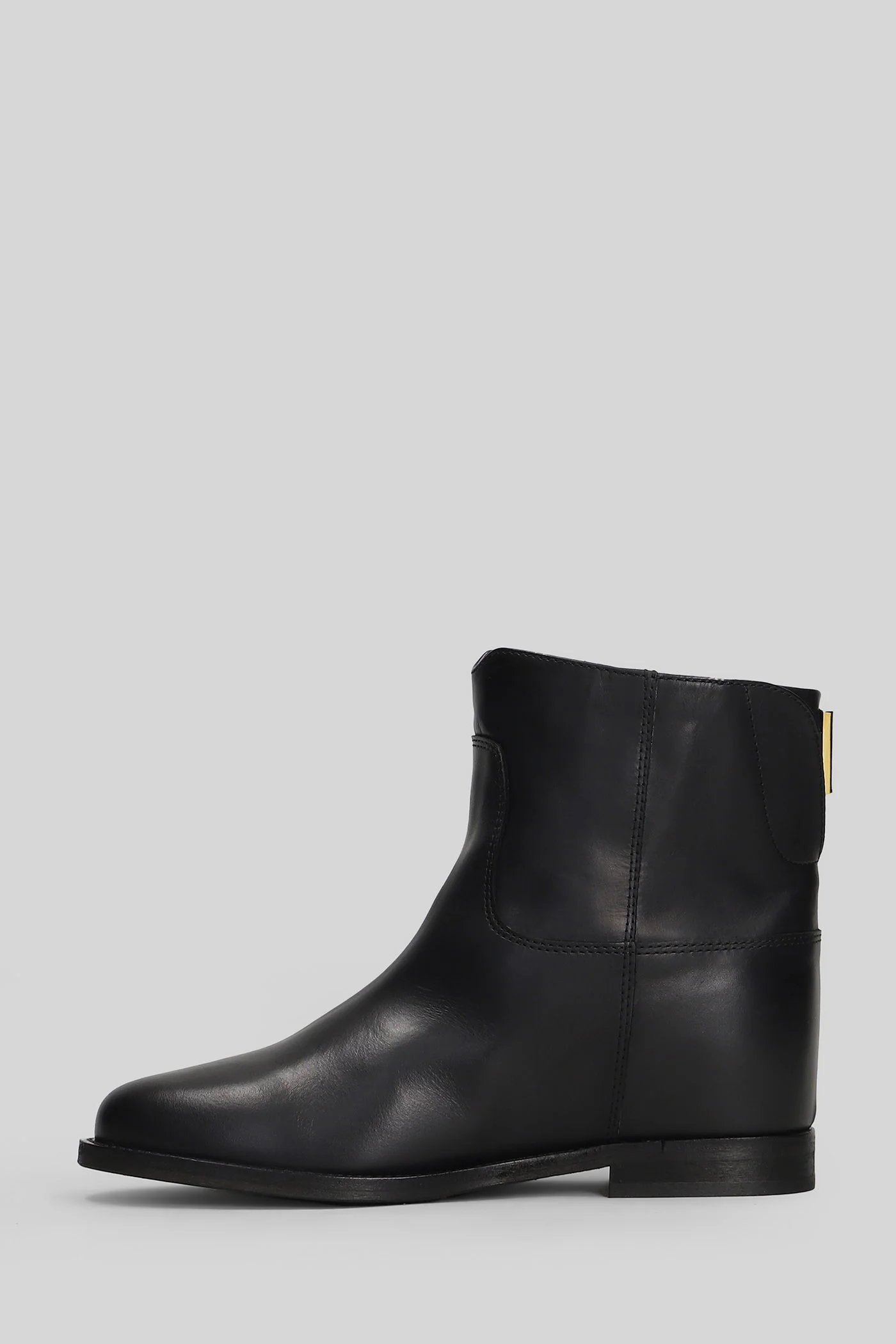 Ankle boots inside wedge in black leather - Image 3