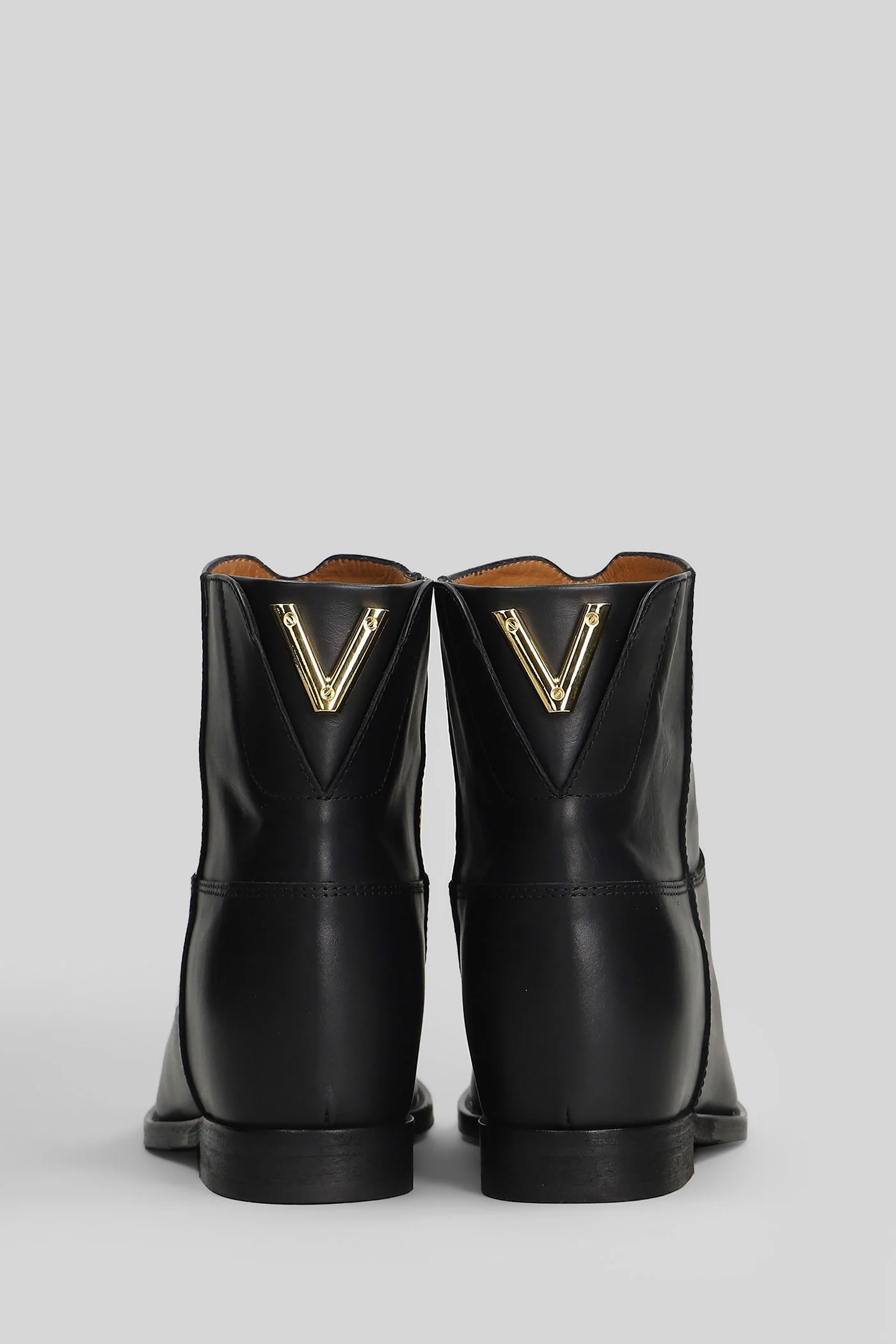 Ankle boots inside wedge in black leather - Image 4