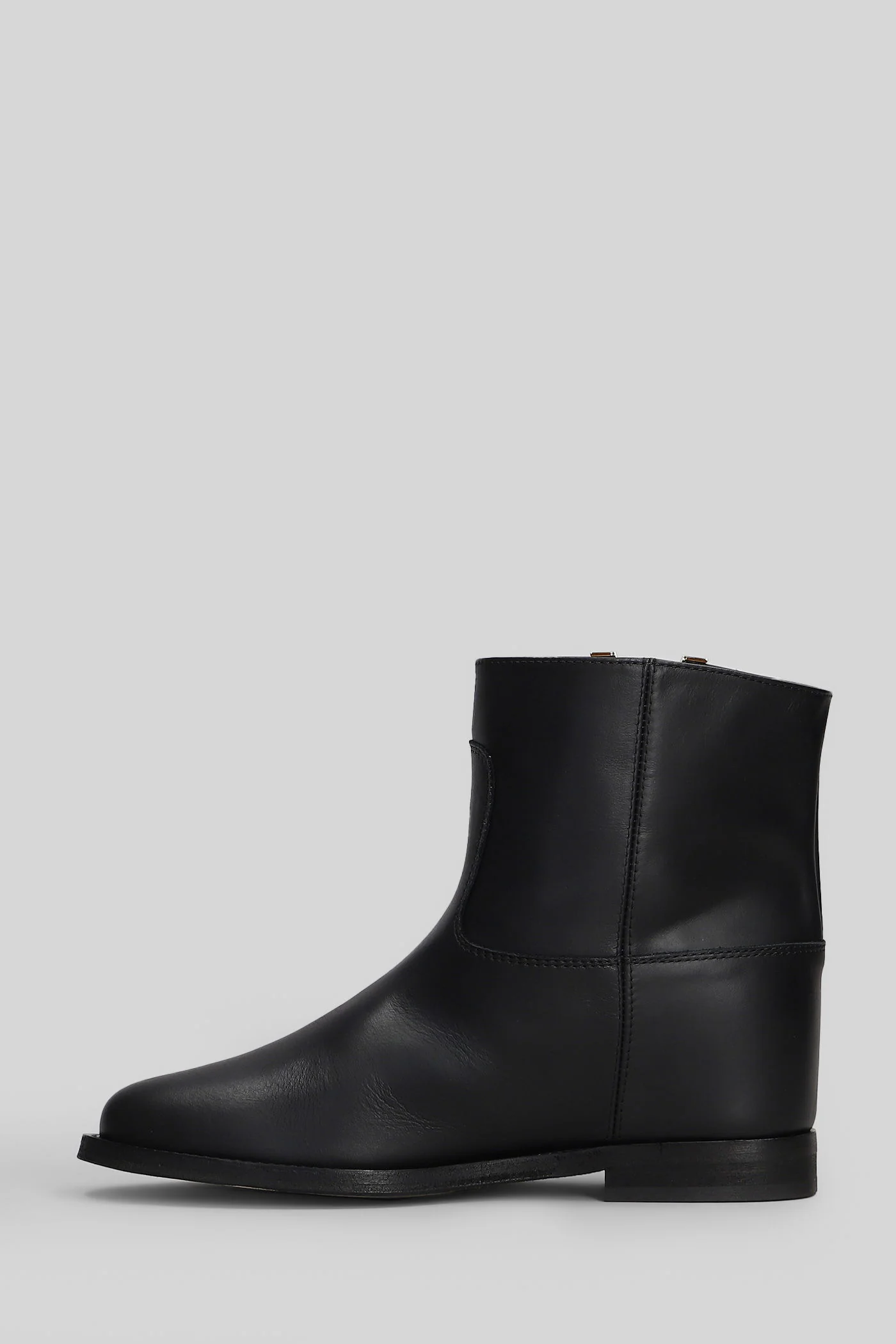 Ankle boots inside wedge in black leather - Image 3
