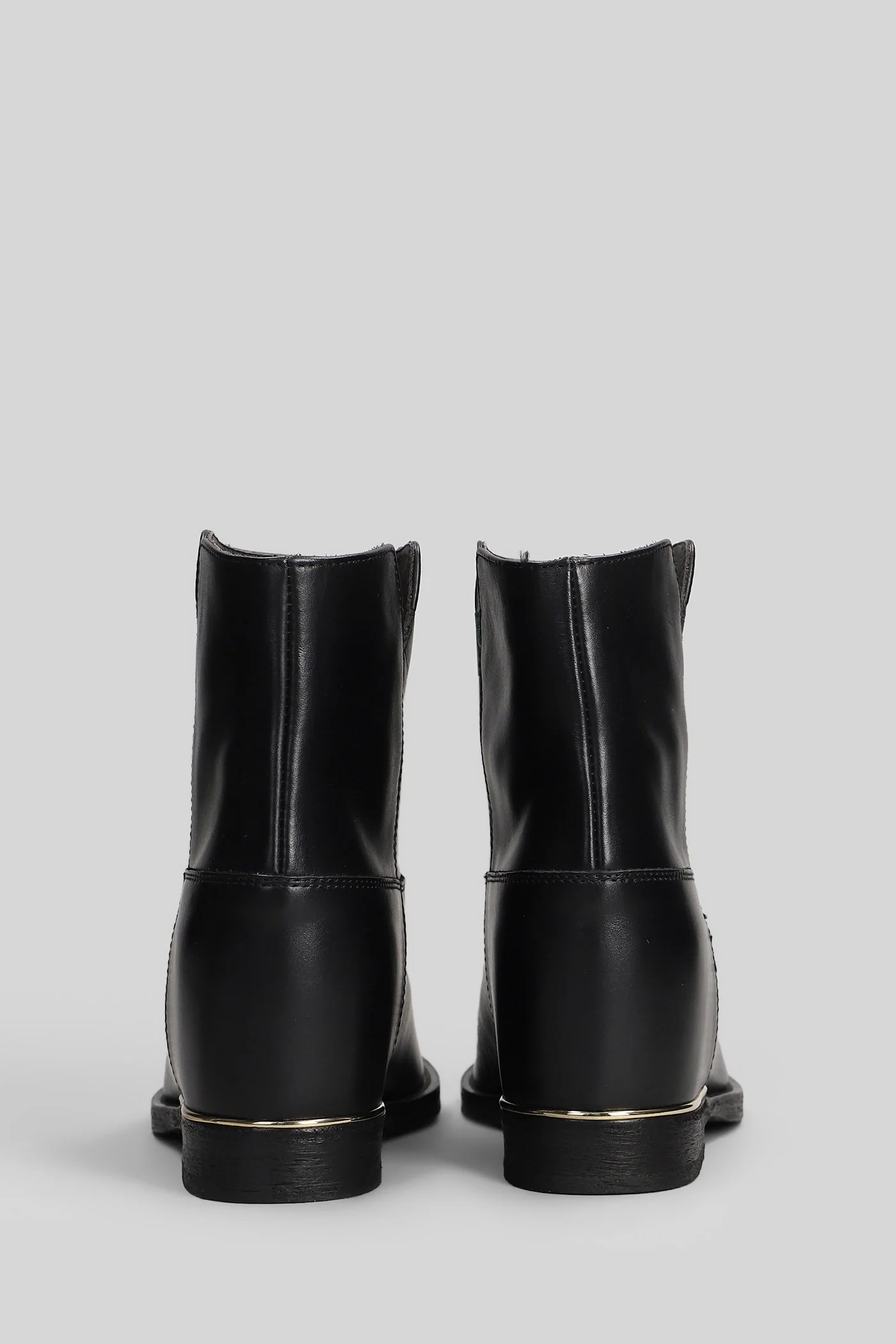 Ankle boots inside wedge in black leather - Image 4