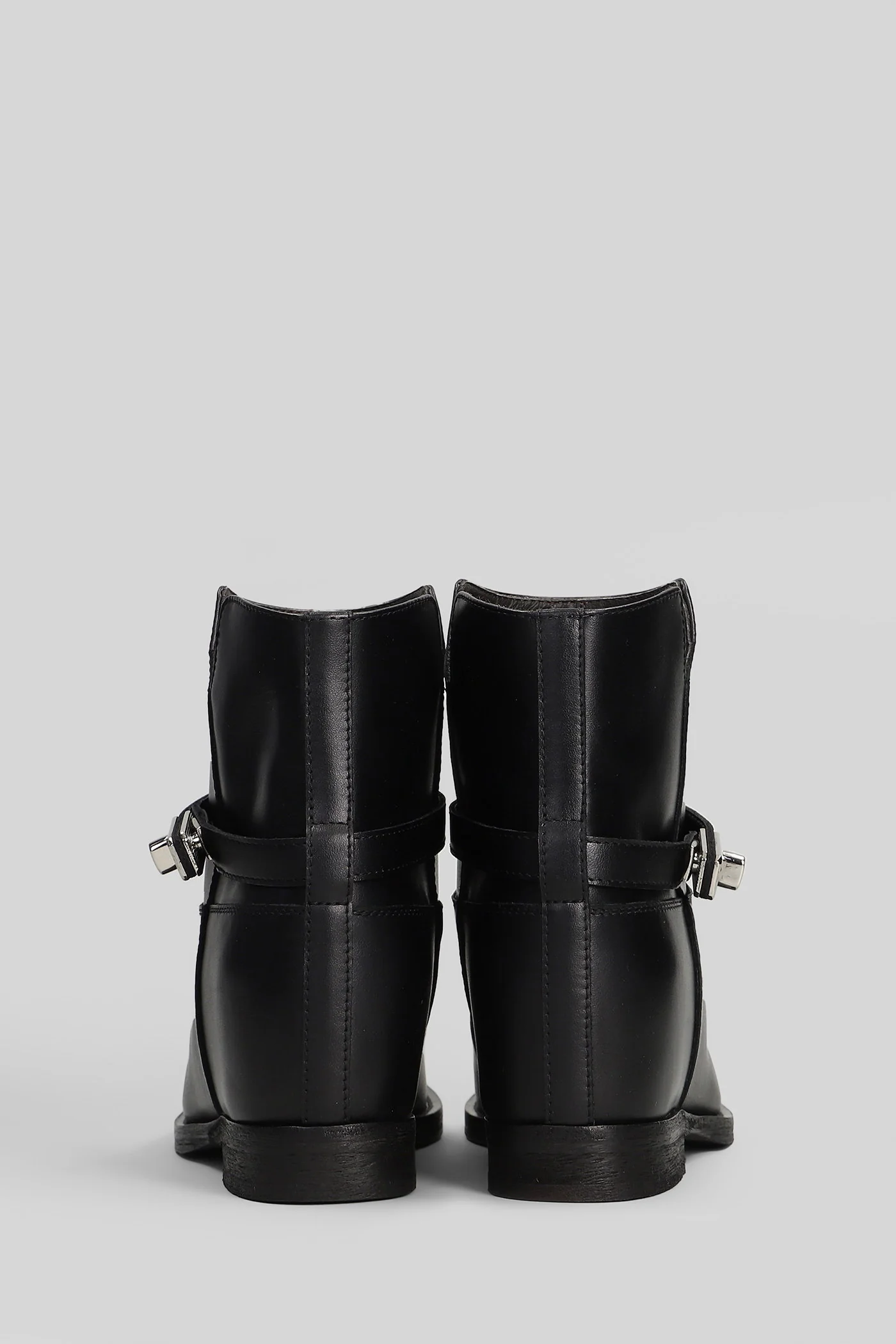 Ankle boots inside wedge in black leather - Image 4