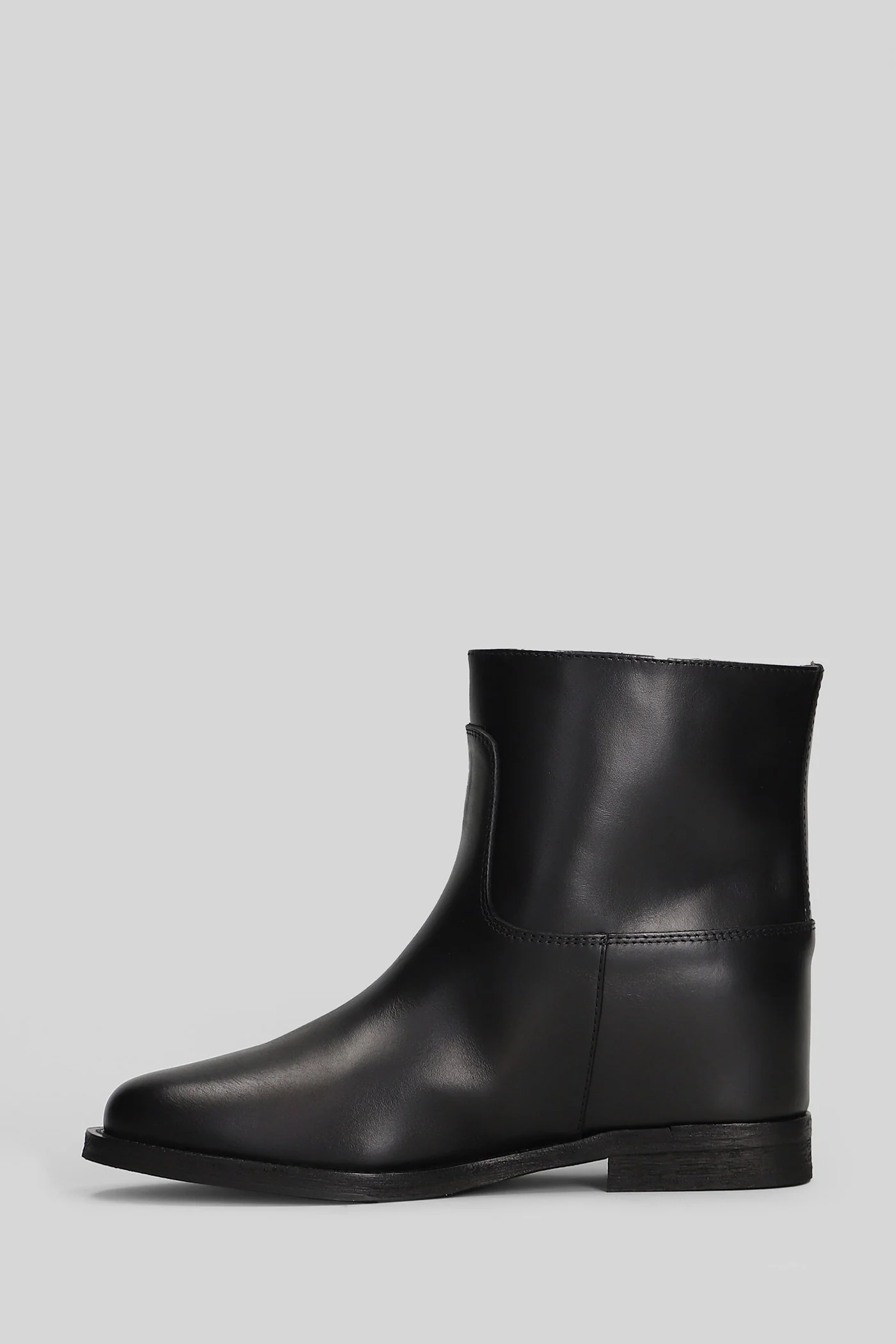 Ankle boots inside wedge in black leather - Image 3