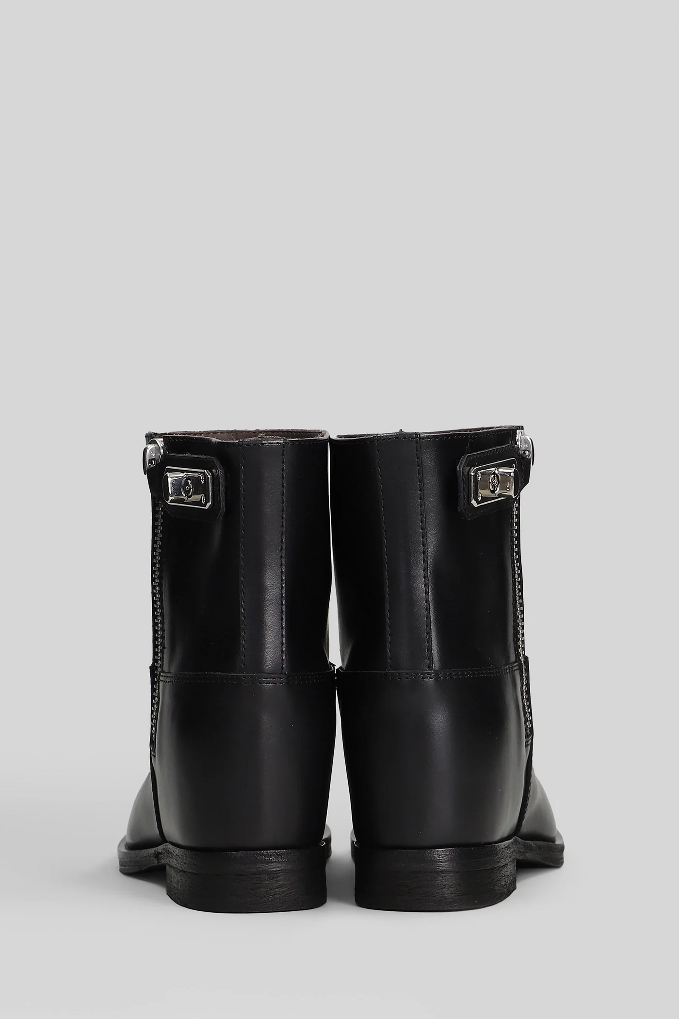 Ankle boots inside wedge in black leather - Image 4