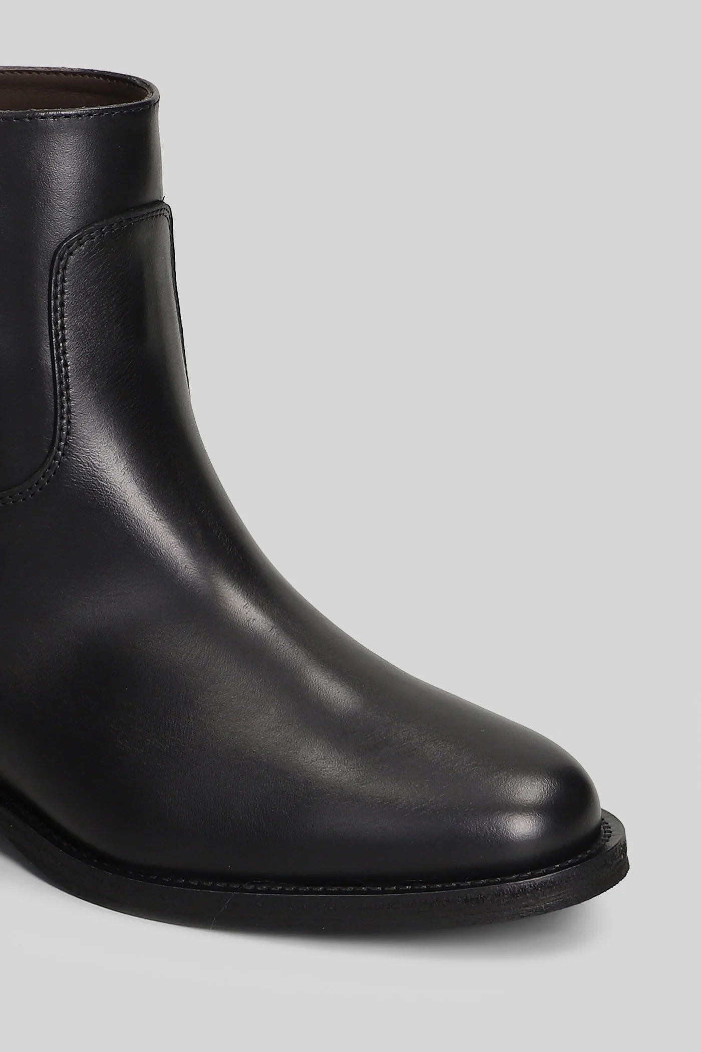 Ankle boots inside wedge in black leather - Image 5