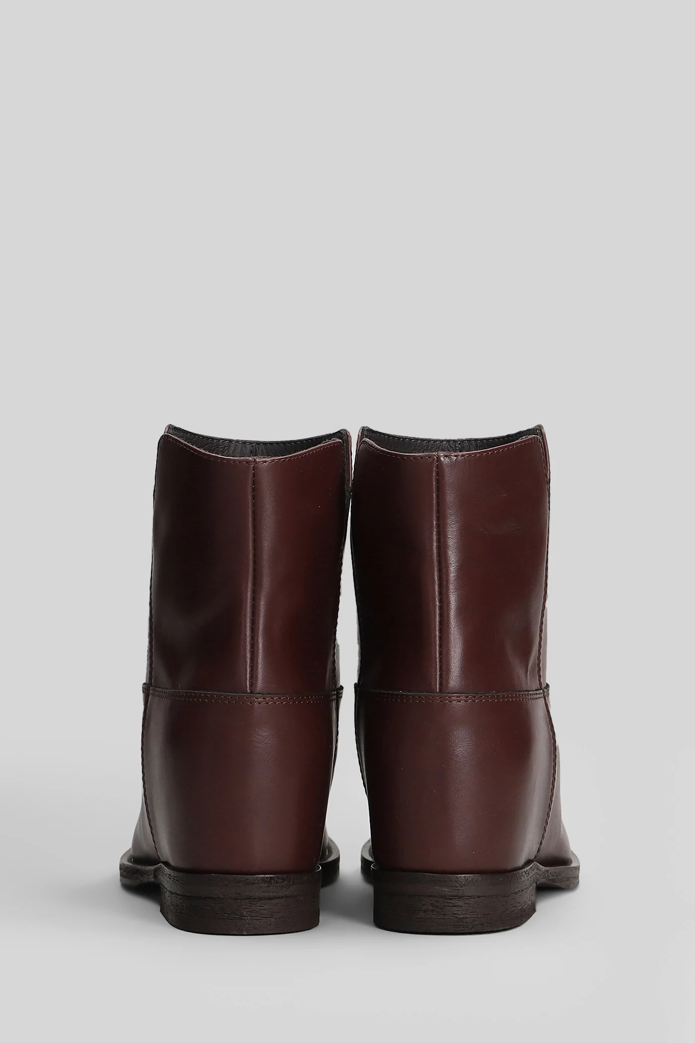 Ankle boots inside wedge in bordeaux leather - Image 4