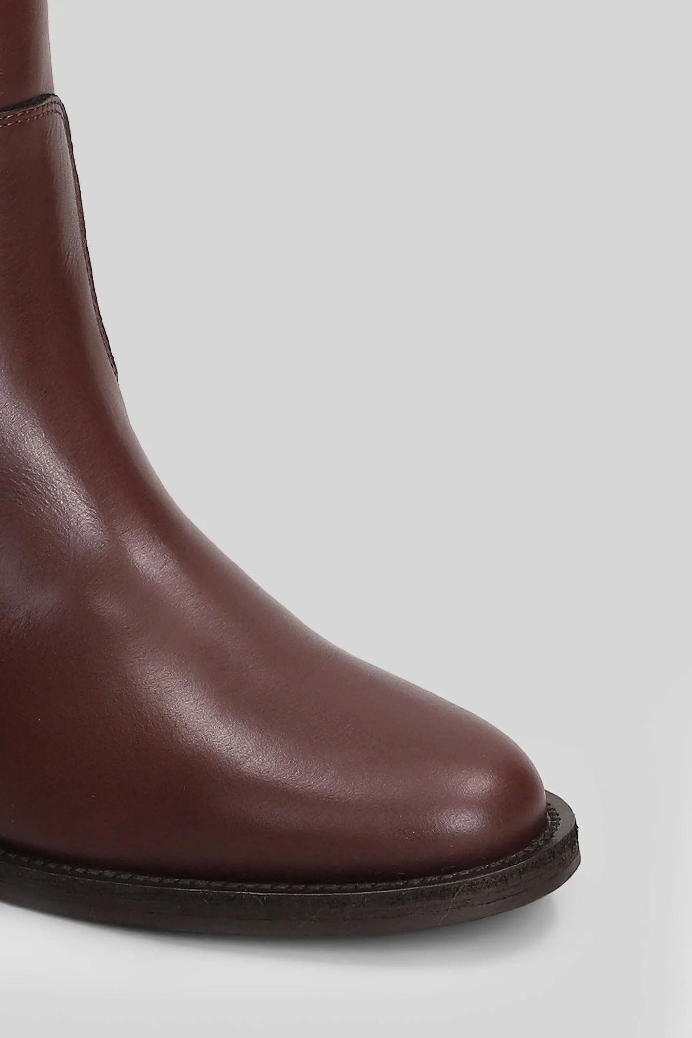 Ankle boots inside wedge in bordeaux leather - Image 5