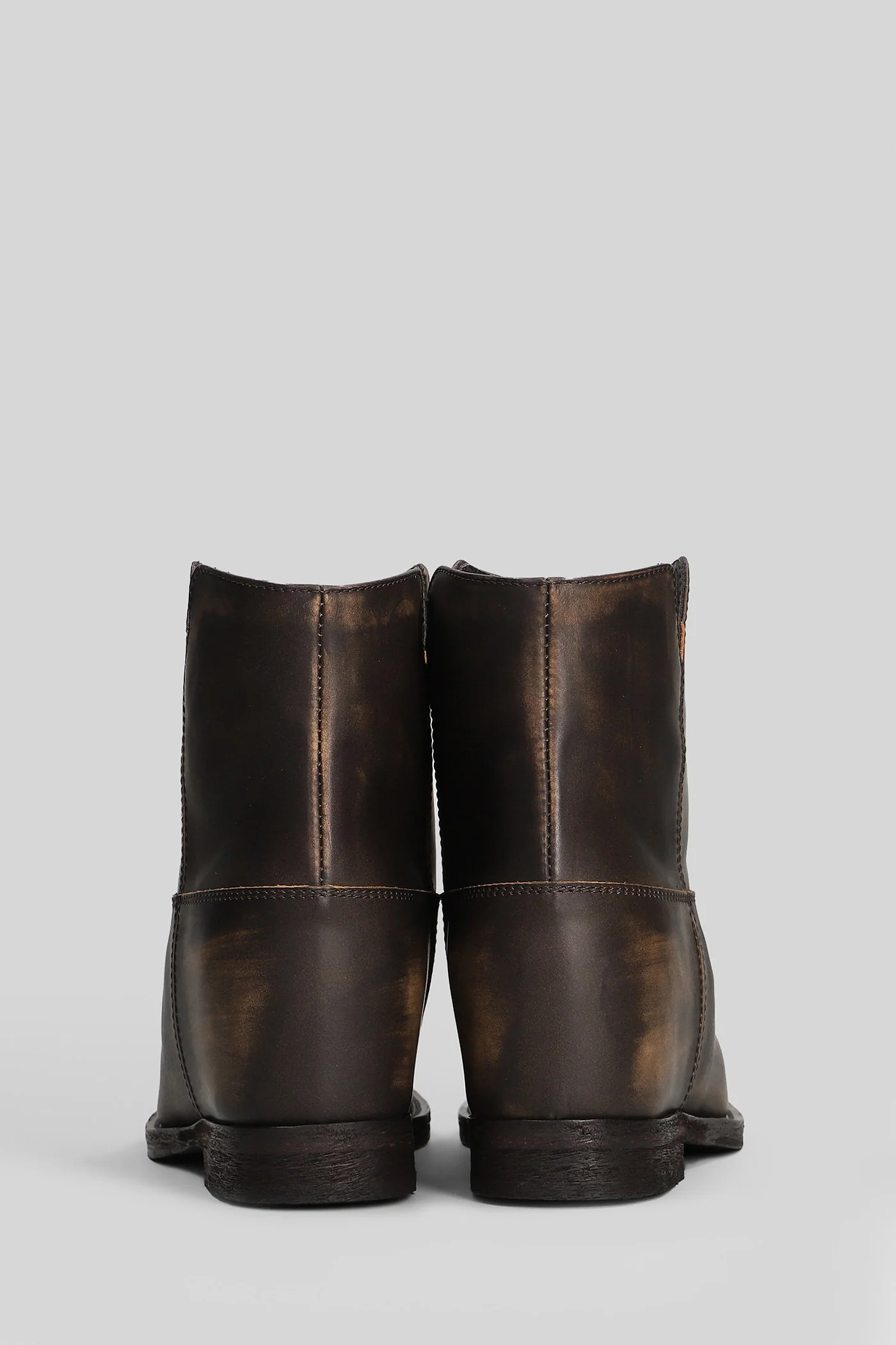 Ankle boots inside wedge in brown leather - Image 4