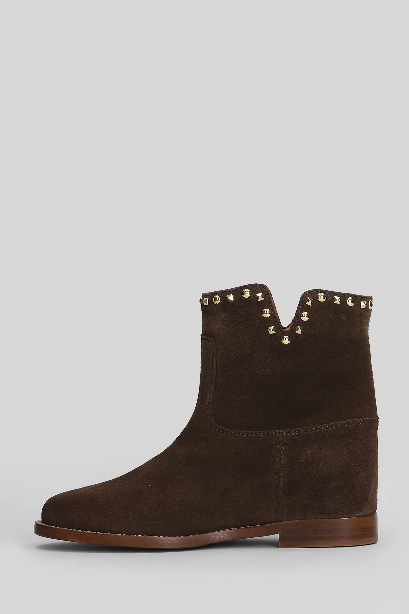 Ankle boots inside wedge in brown suede - Image 3