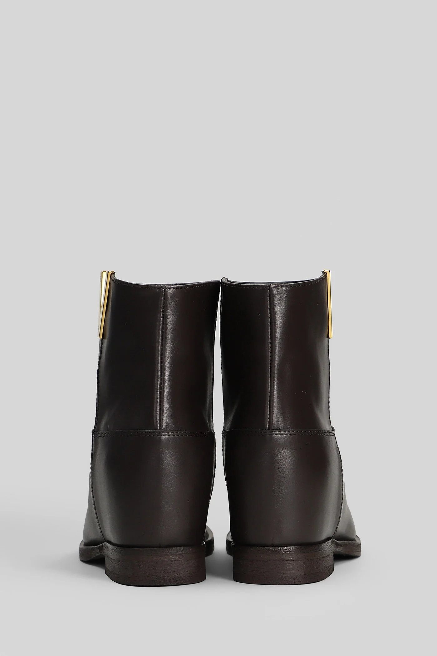 Ankle boots inside wedge in dark brown leather - Image 4