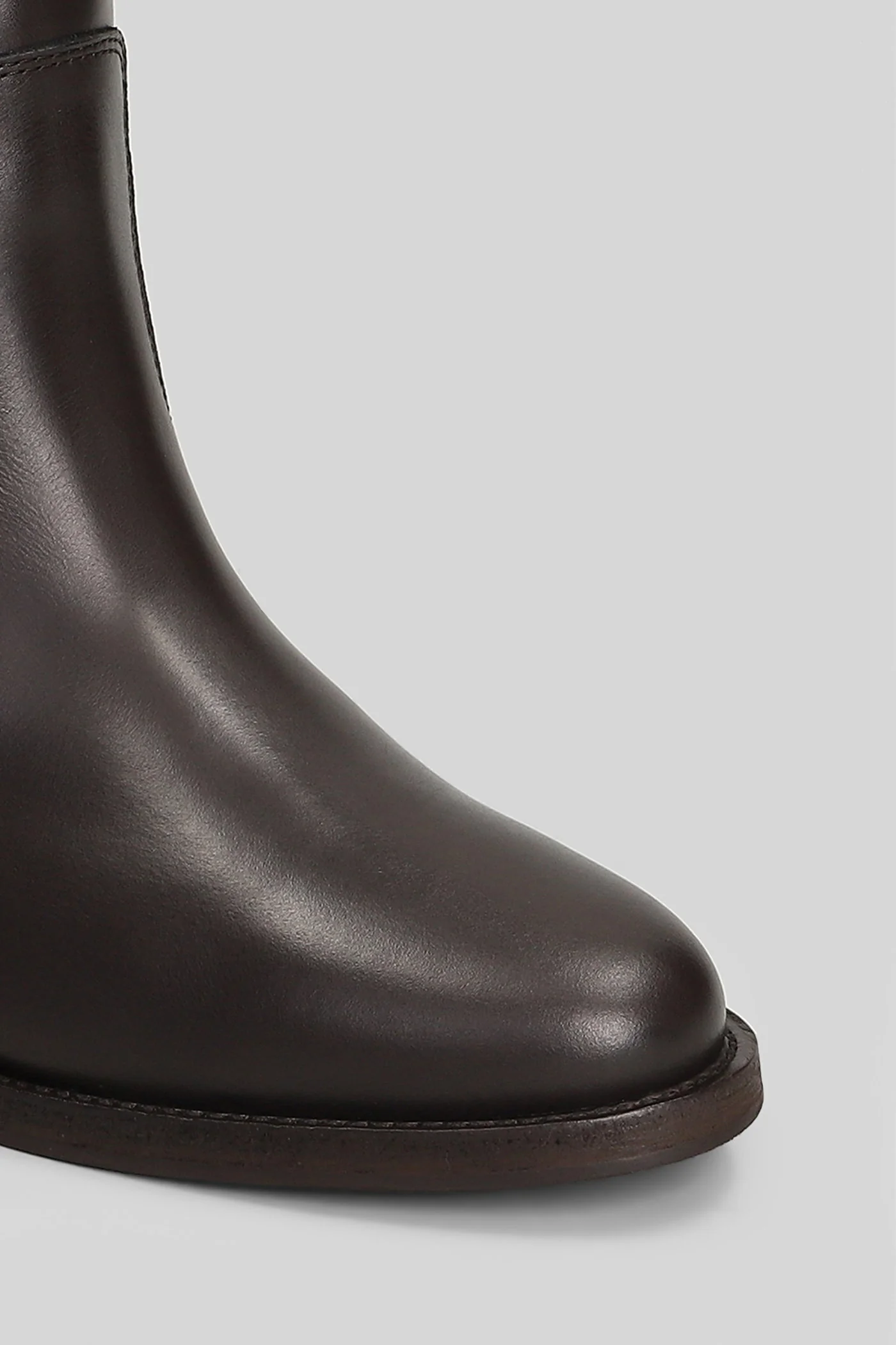 Ankle boots inside wedge in dark brown leather - Image 5