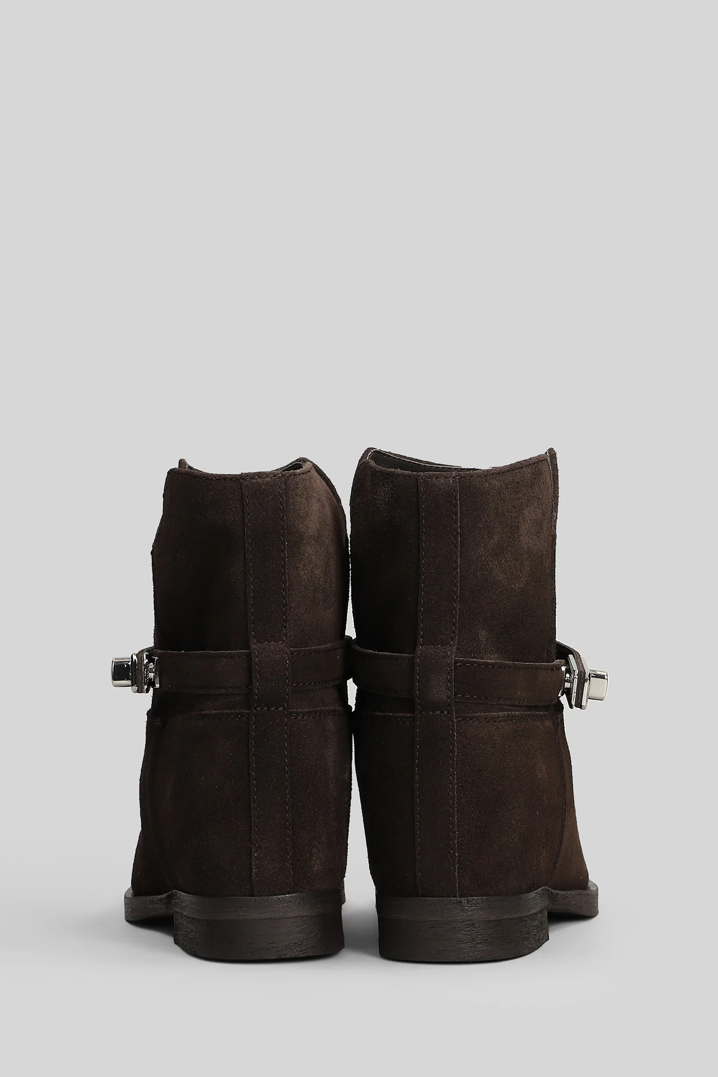 Ankle boots inside wedge in dark brown suede - Image 4