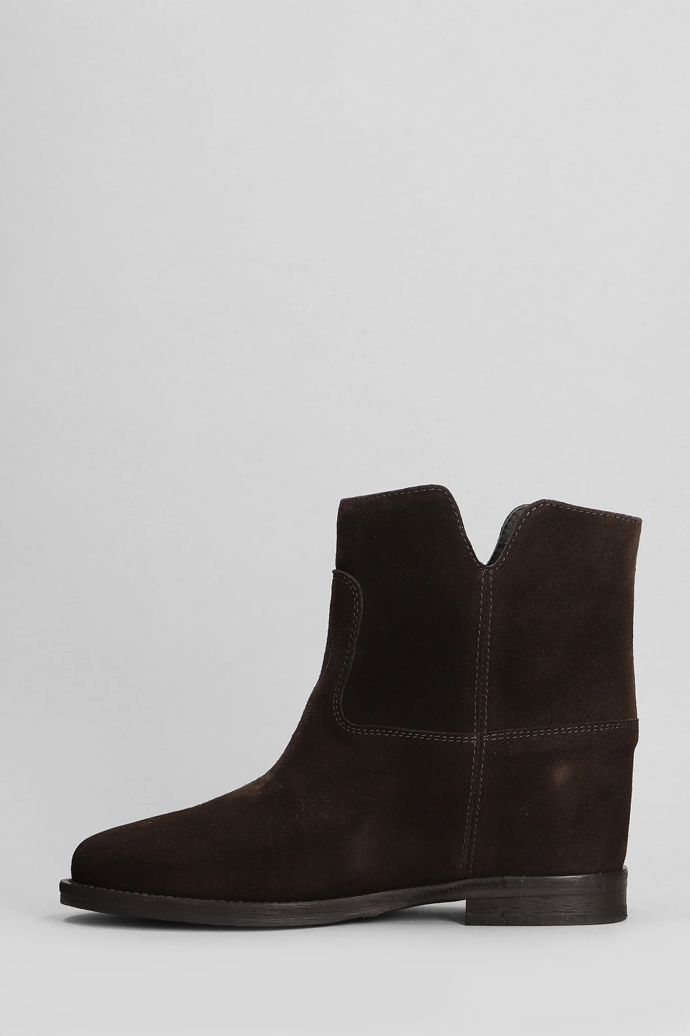 Ankle boots inside wedge in dark brown suede - Image 3