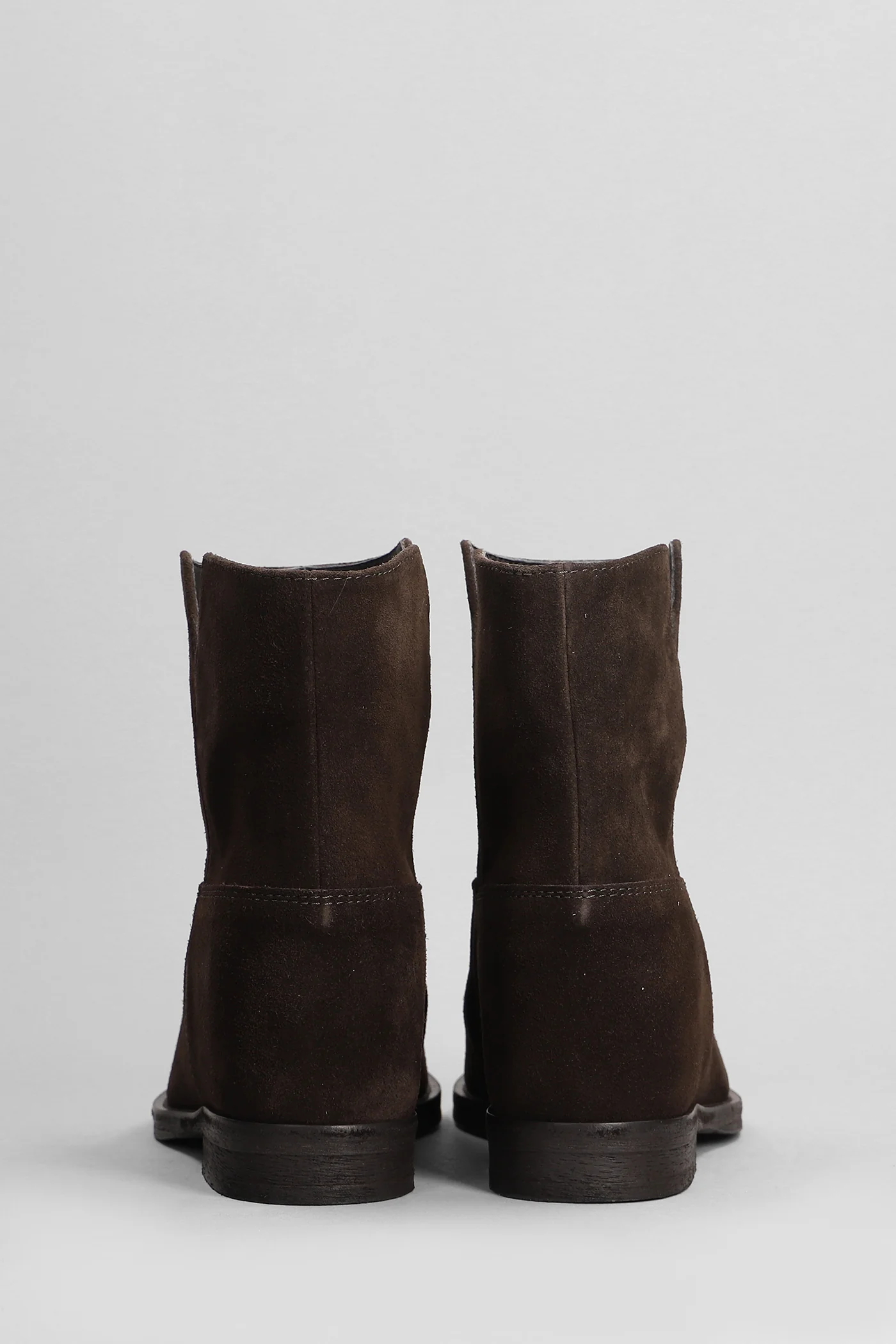 Ankle boots inside wedge in dark brown suede - Image 4