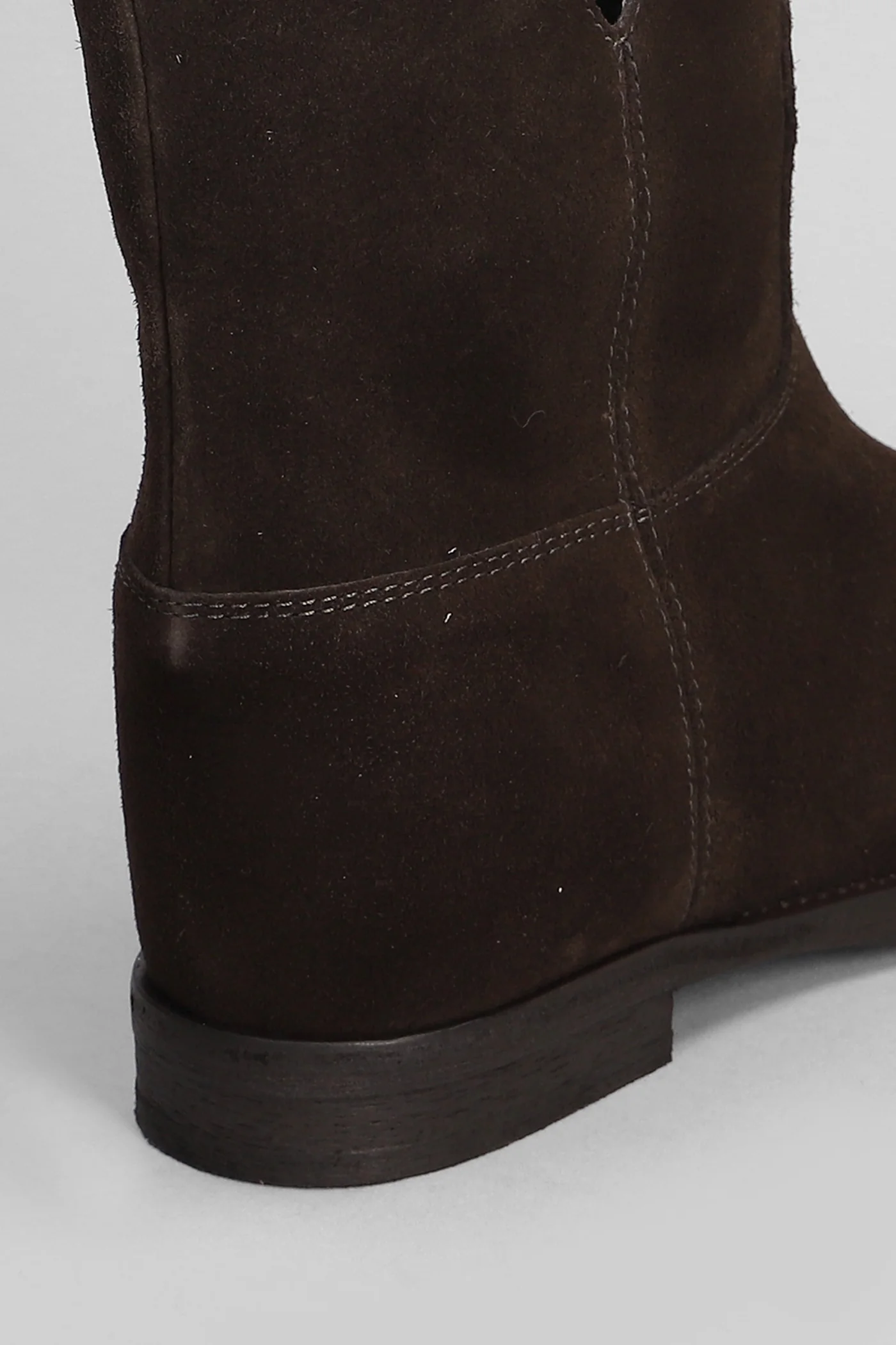 Ankle boots inside wedge in dark brown suede - Image 5