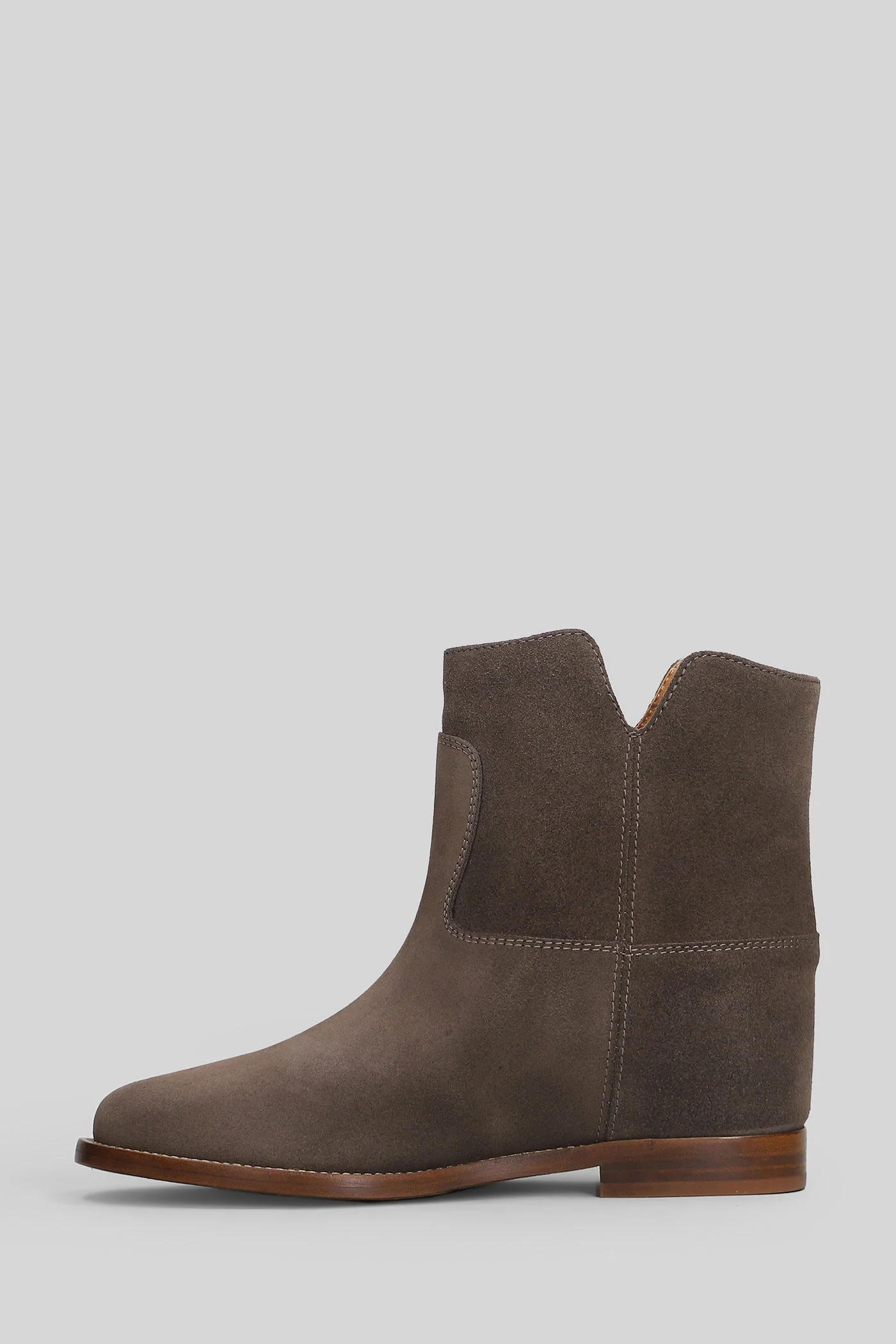 Ankle boots inside wedge in taupe suede - Image 3