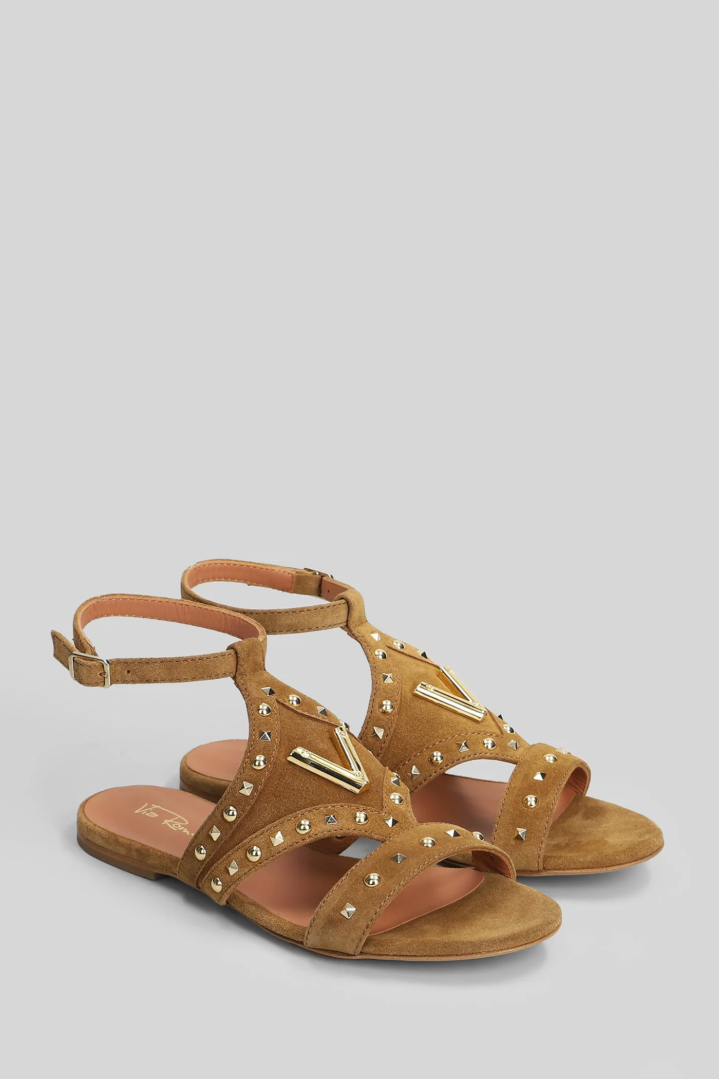 Flat sandal-slipper in leather color suede - Image 2