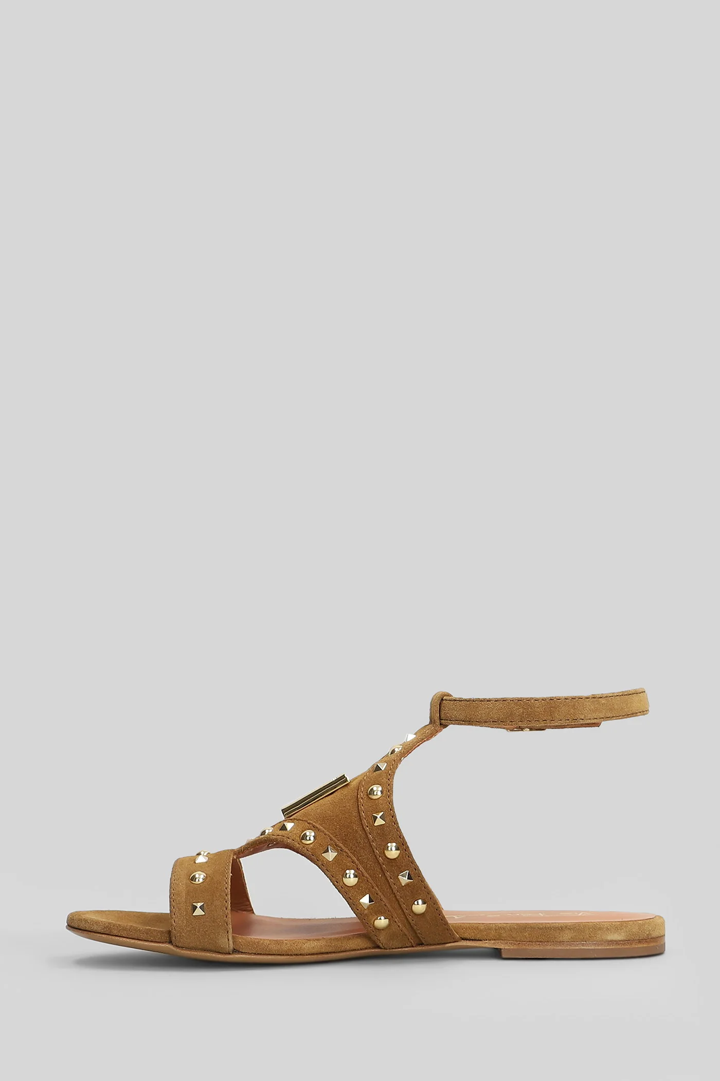 Flat sandal-slipper in leather color suede - Image 3