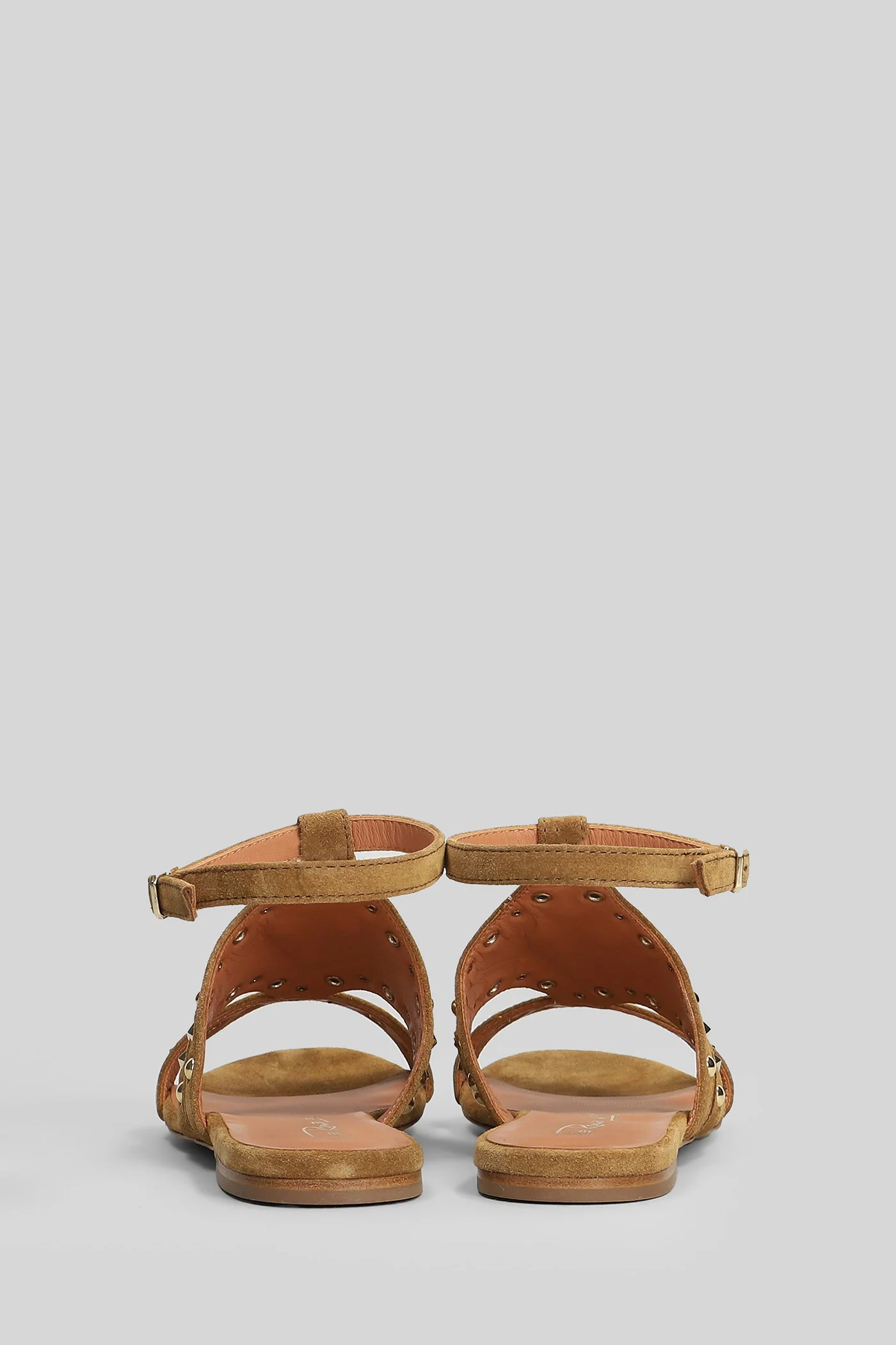 Flat sandal-slipper in leather color suede - Image 4